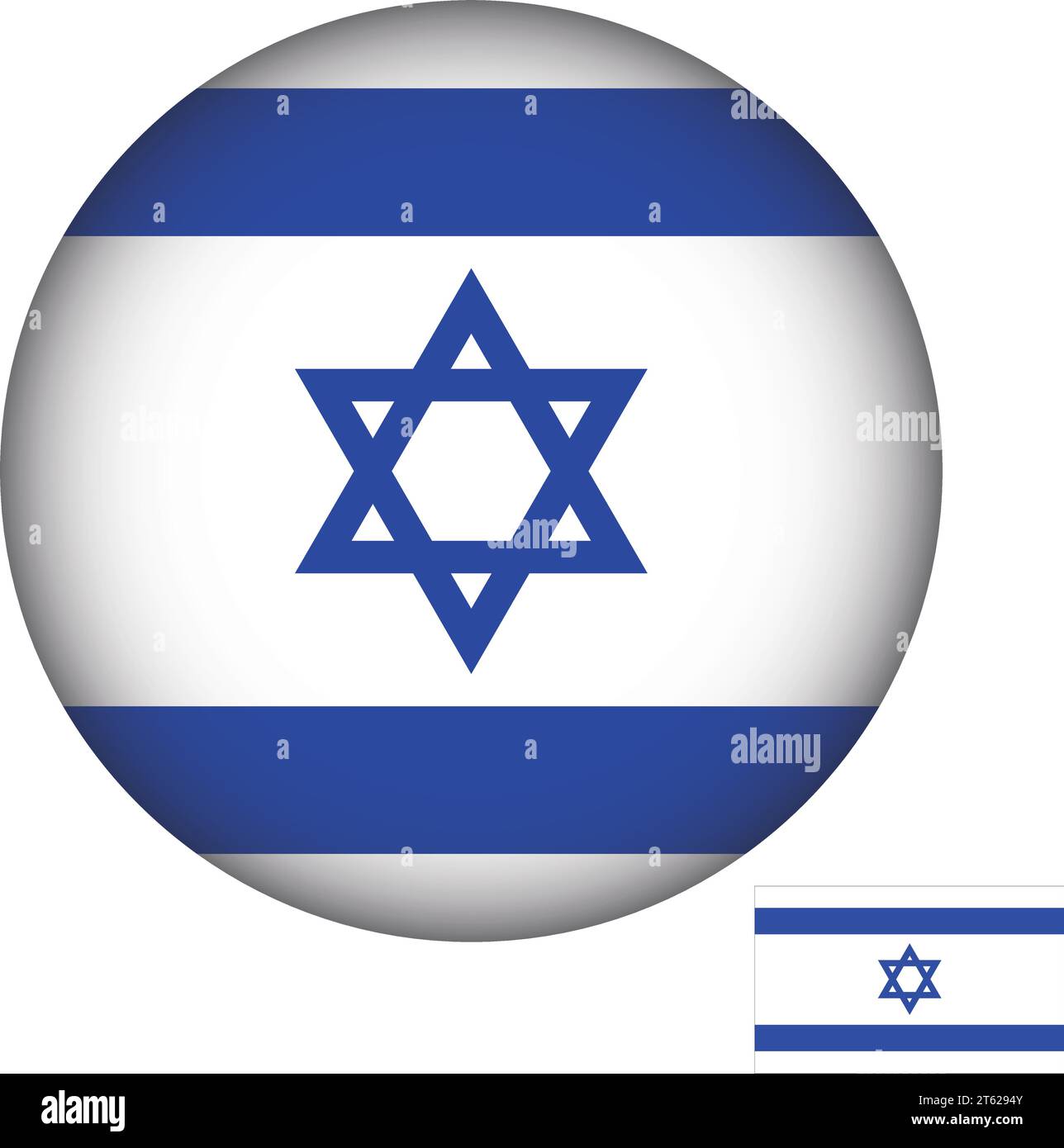 Israel Flag, forma rotonda, vettore Illustrazione Vettoriale