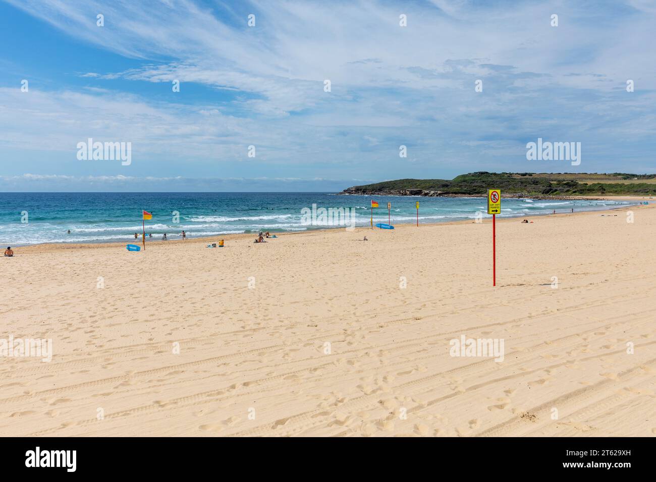 Maroubra Beach nei sobborghi orientali di Sydney e nel parco nazionale Malabar Headland, Sydney, NSW, Australia, 2023 Foto Stock