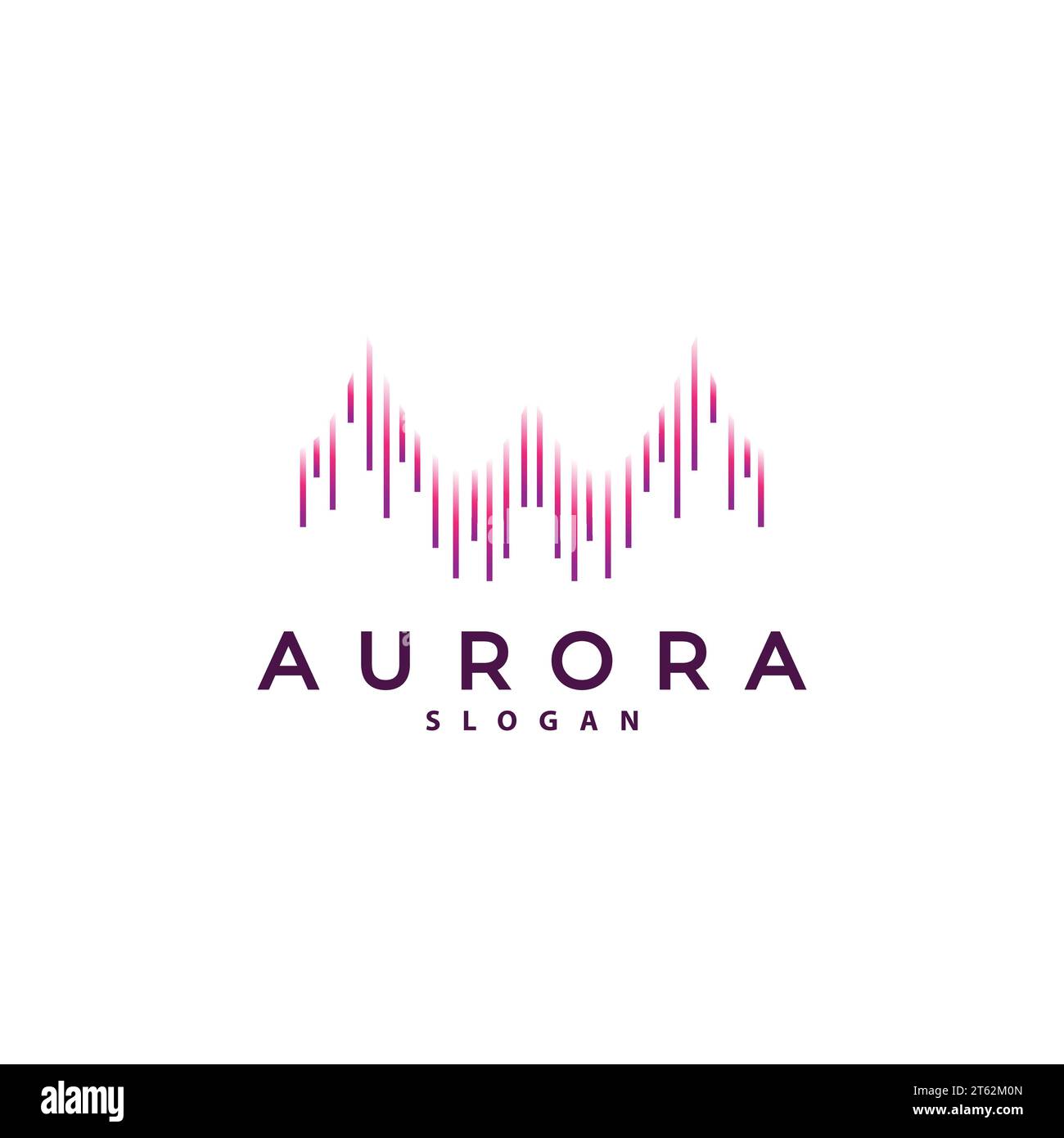 Logo Aurora, Light Wave Vector, Nature Landscape Design, icona illustrazione modello marchio di prodotto Illustrazione Vettoriale