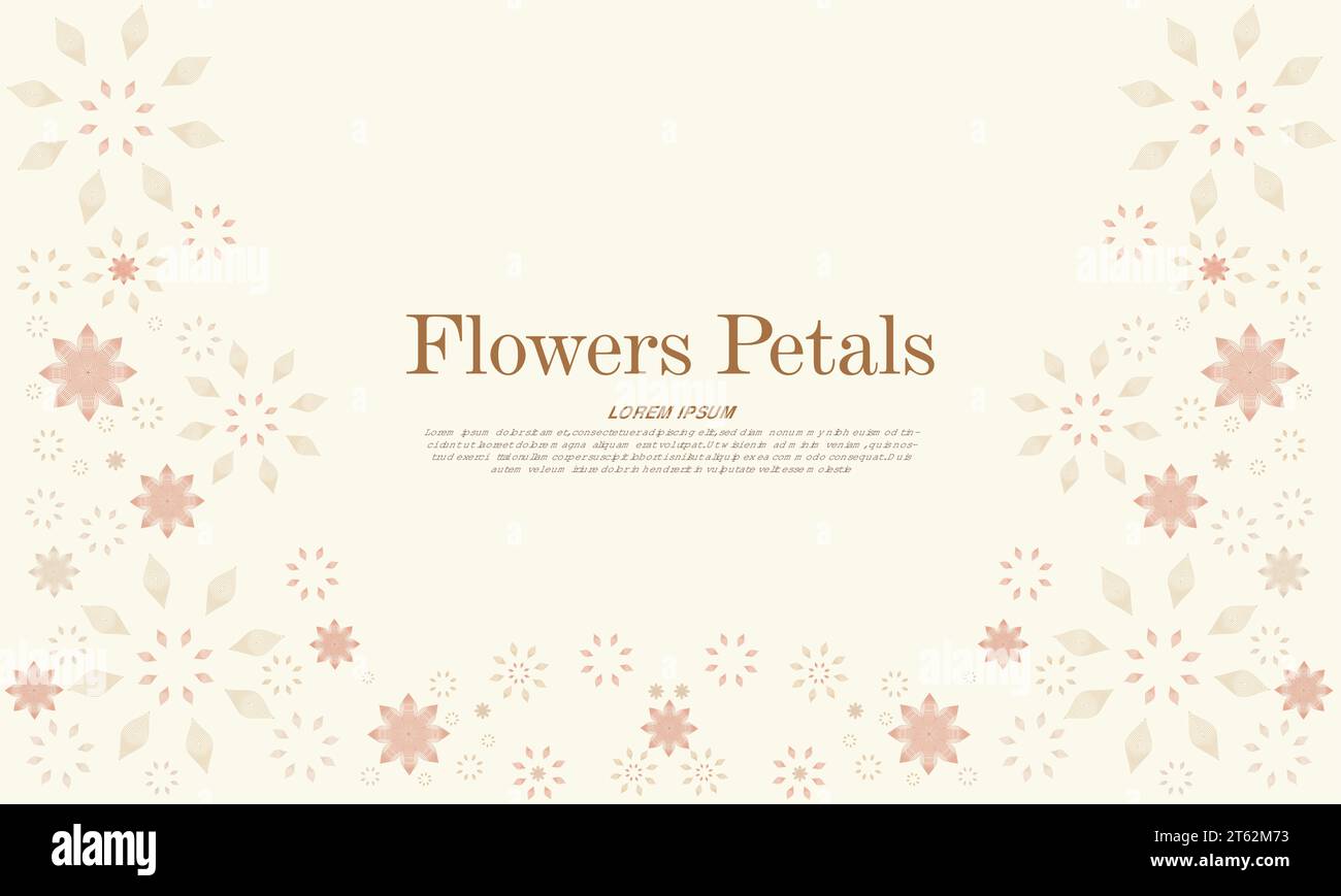 piano e bellissimo sfondo di petali di fiori astratti Illustrazione Vettoriale