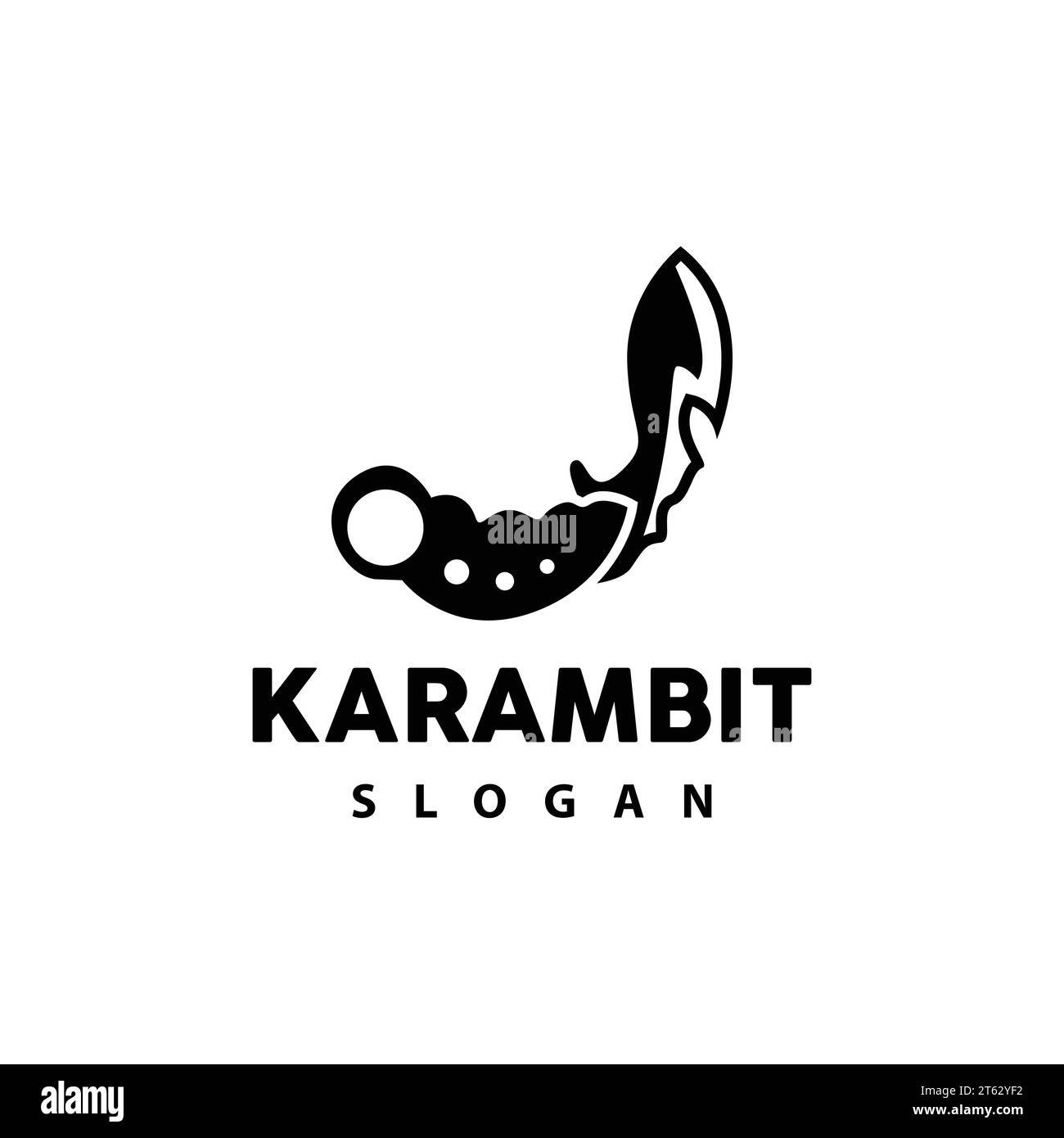 Logo Kerambit, Indonesia Fighting Weapon Vector, Ninja Fighting Tool Simple Design, icona simbolo illustrazione modello Illustrazione Vettoriale