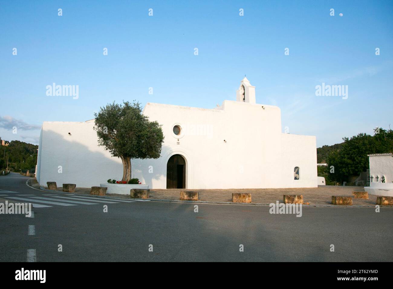 Chiesa nella città di Santa Agnes de sa Corona sull'isola di Ibiza. Foto Stock