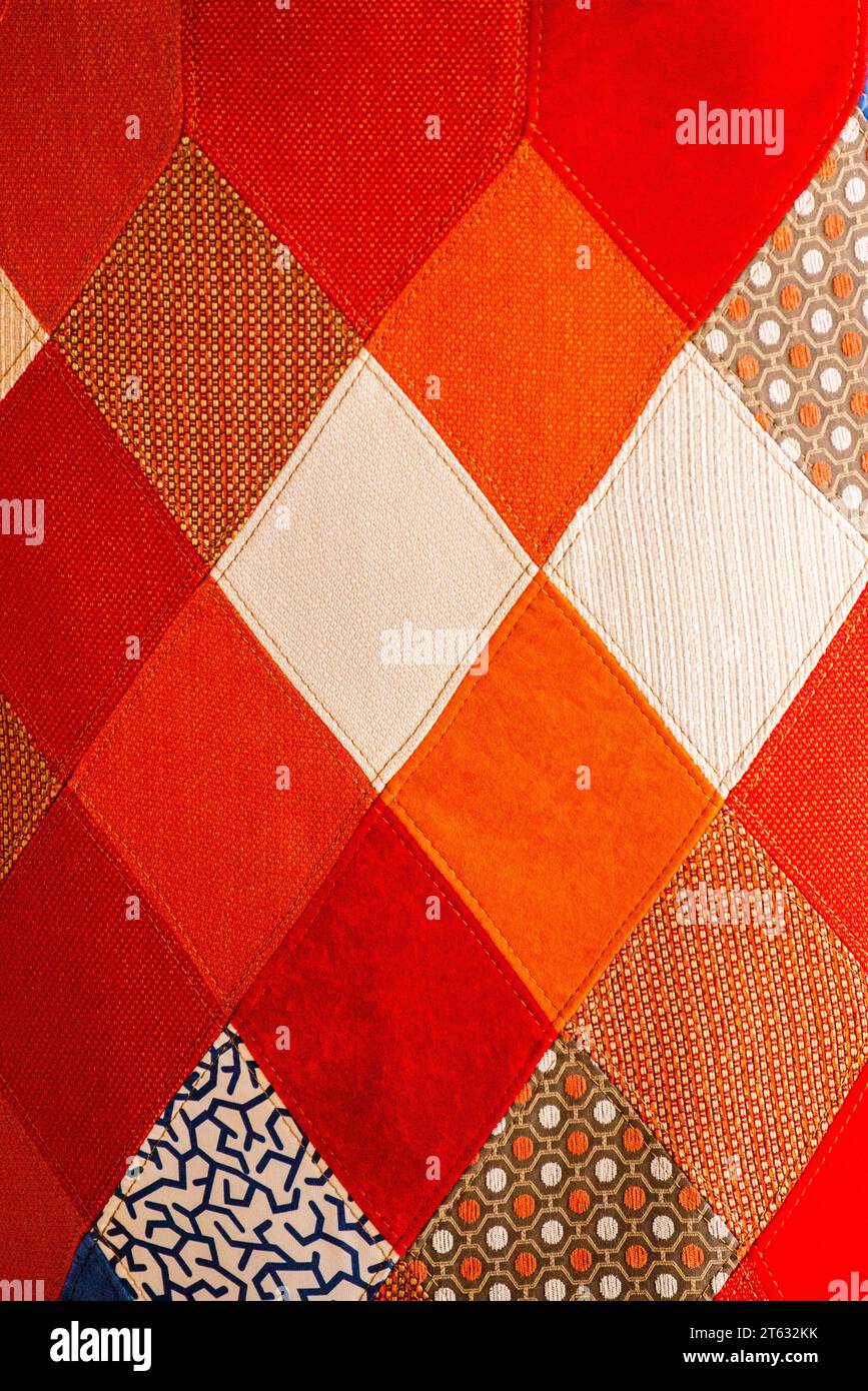 sfondo astratto di una coperta colorata in rombo Foto Stock