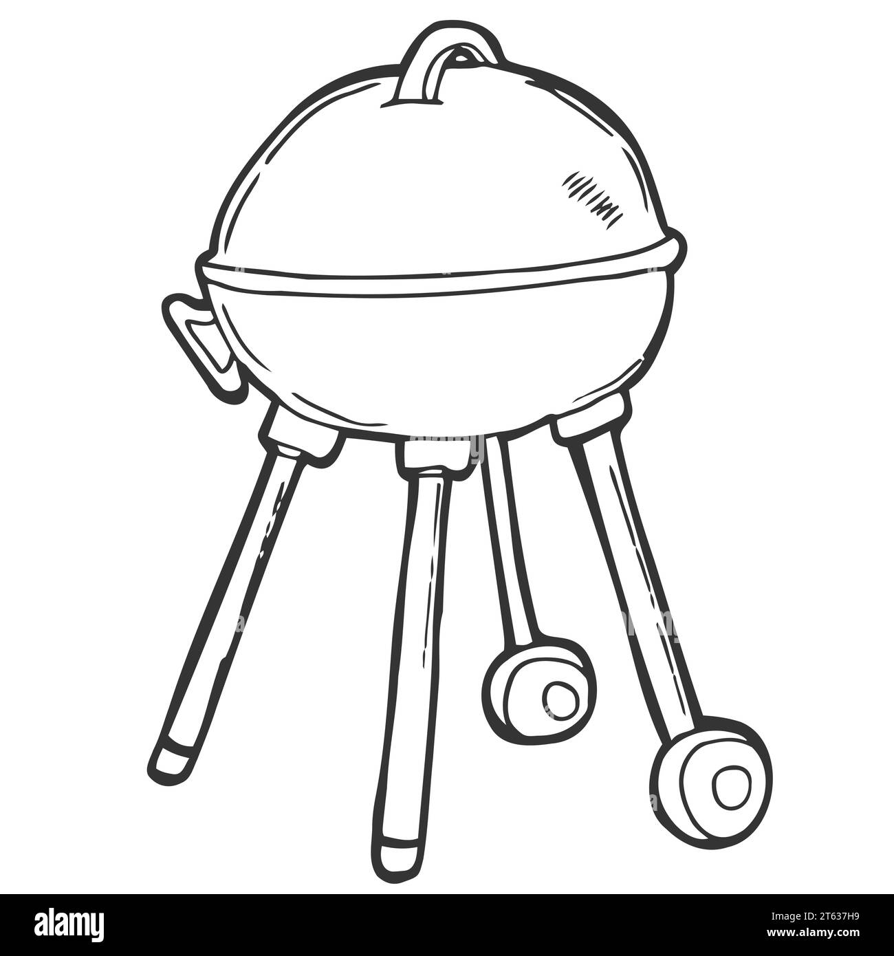Barbecue disegnato a mano. Ristoranti che cucinano doodle. Illustrazione vettoriale Illustrazione Vettoriale