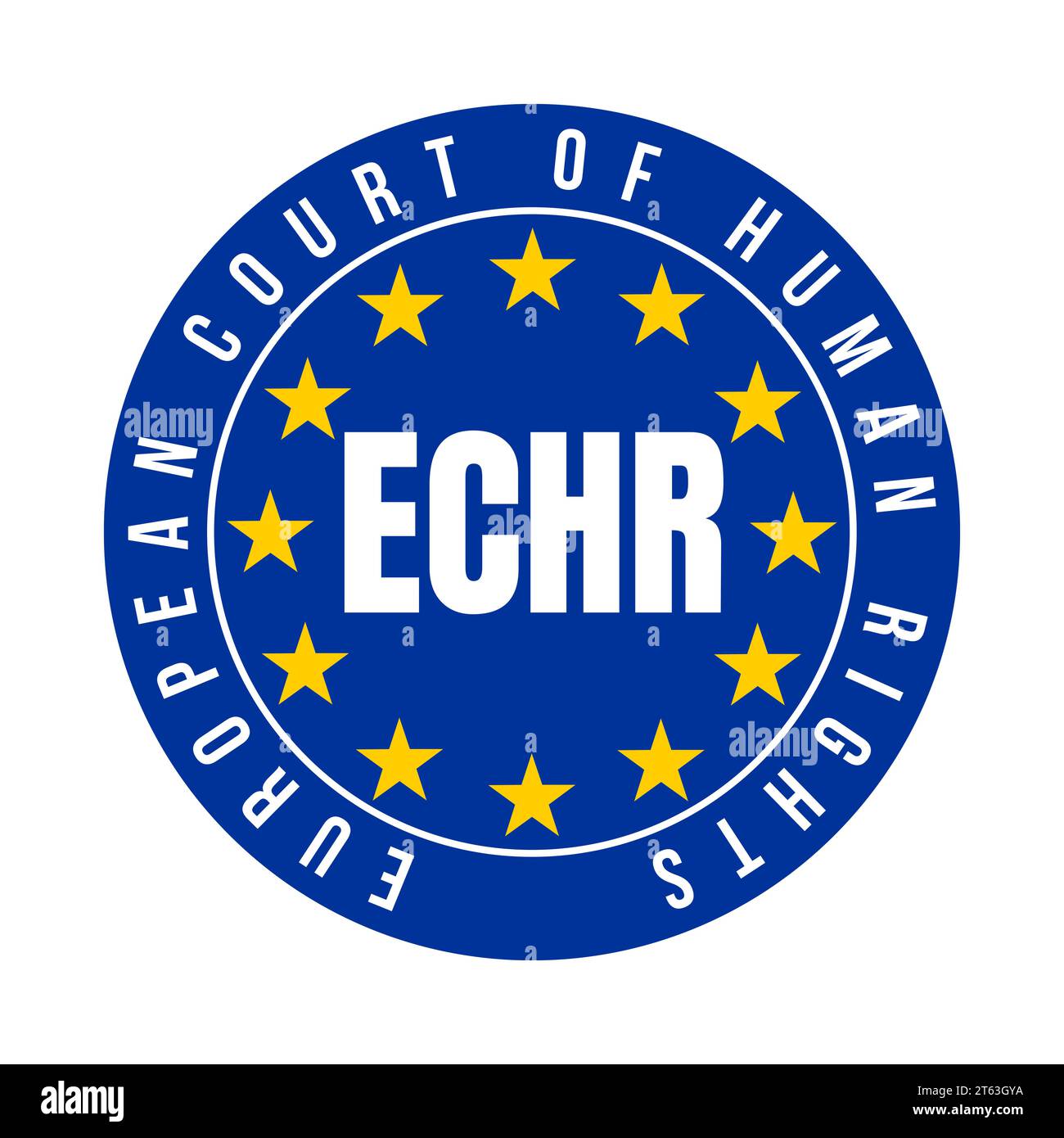 Icona del simbolo della Corte europea dei diritti umani della CEDU Foto Stock