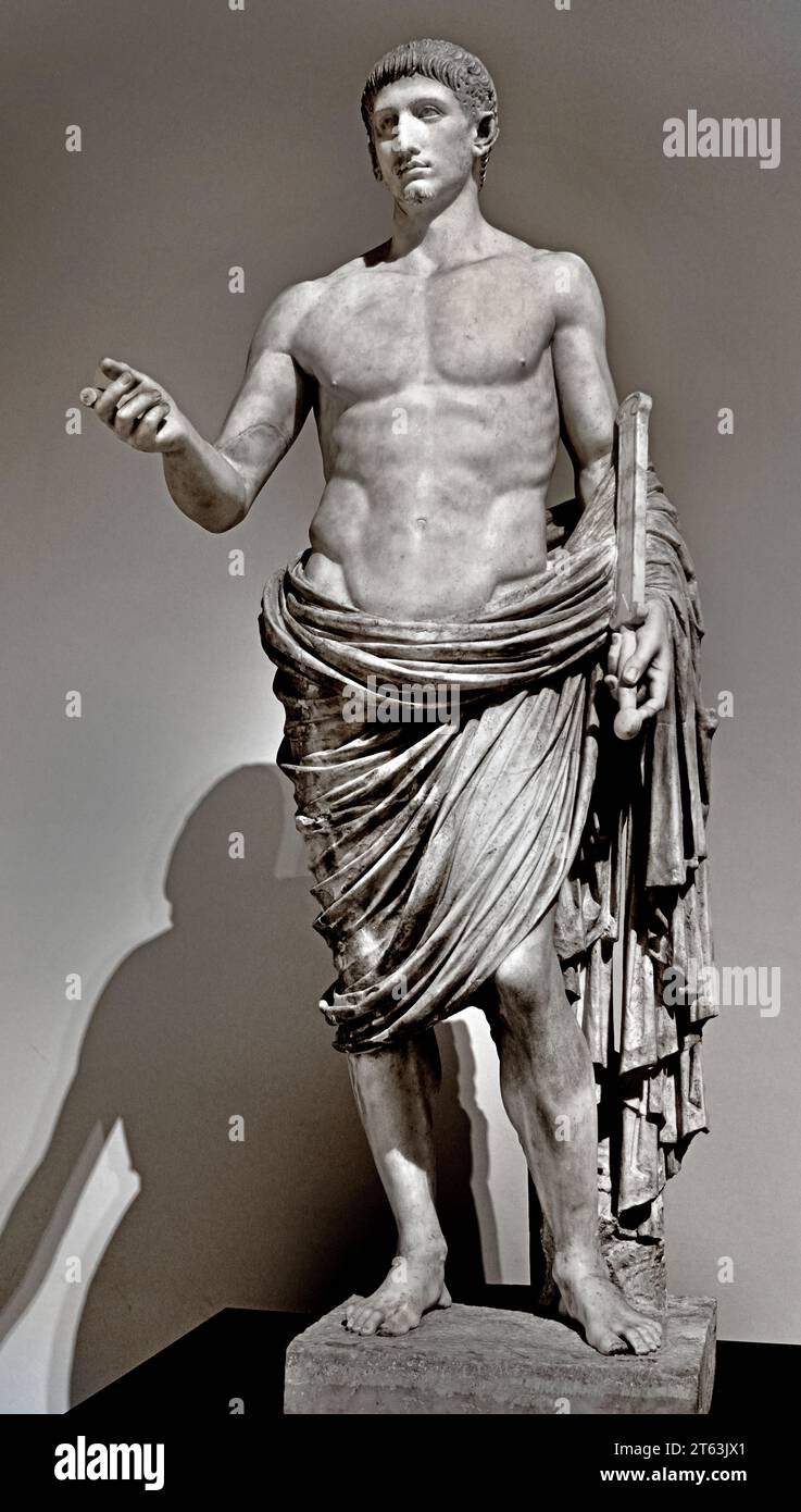 Giovane uomo conosciuto come Marcello da Pompei Macellum i secolo d.C. Museo Archeologico Nazionale di Napoli Italia. Foto Stock