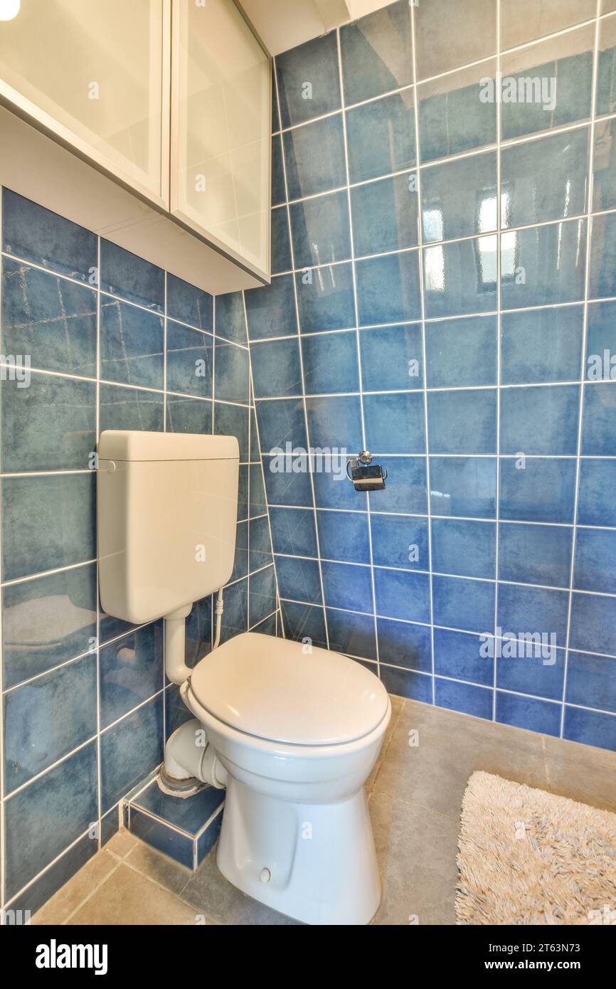 Decorazione Parete Bagno Su Tela - Quadro Rustico Con Regole Del Bagno, Stile Shabby Chic, Colore Blu Navy, 40,6x50,8 Cm, Stampe Giclée Su Tela Premium