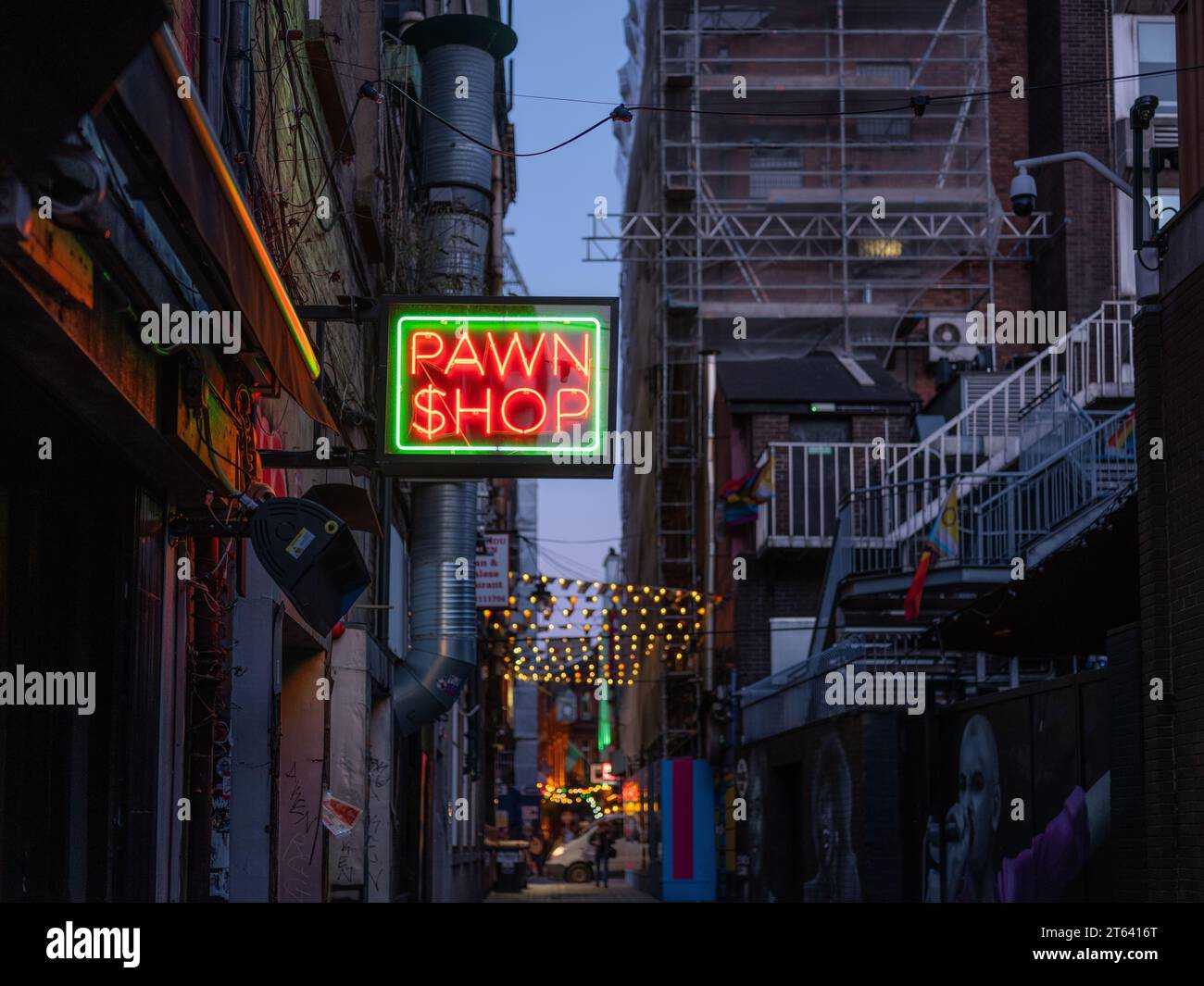 Insegne al neon a Dublino, Irlanda. Foto Stock