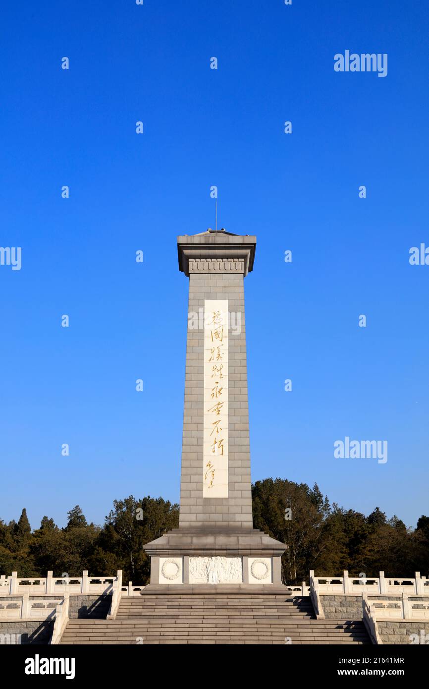 Città di Shijiazhuang - 23 febbraio 2017: Monumento dei Martiri nel parco, città di Shijiazhuang, Hebei, Cina Foto Stock