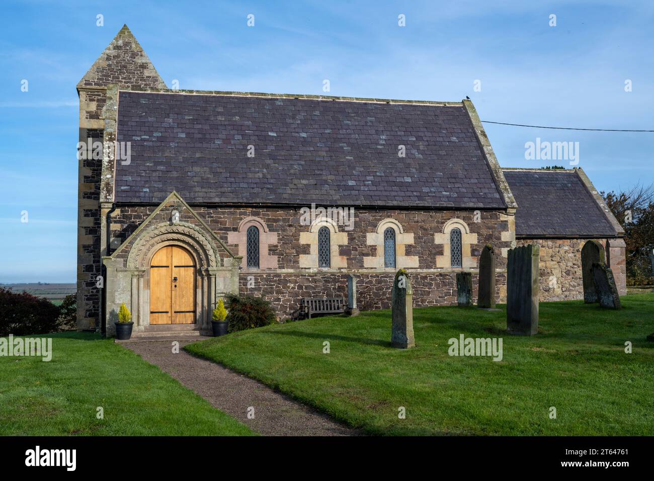 Chiesa di San Paolo - Chiesa di Flodden - Branxton, Cornhill-on-Tweed, Northumberland, Inghilterra, Regno Unito - Chiesa parrocchiale di Branxton - grado II. Foto Stock