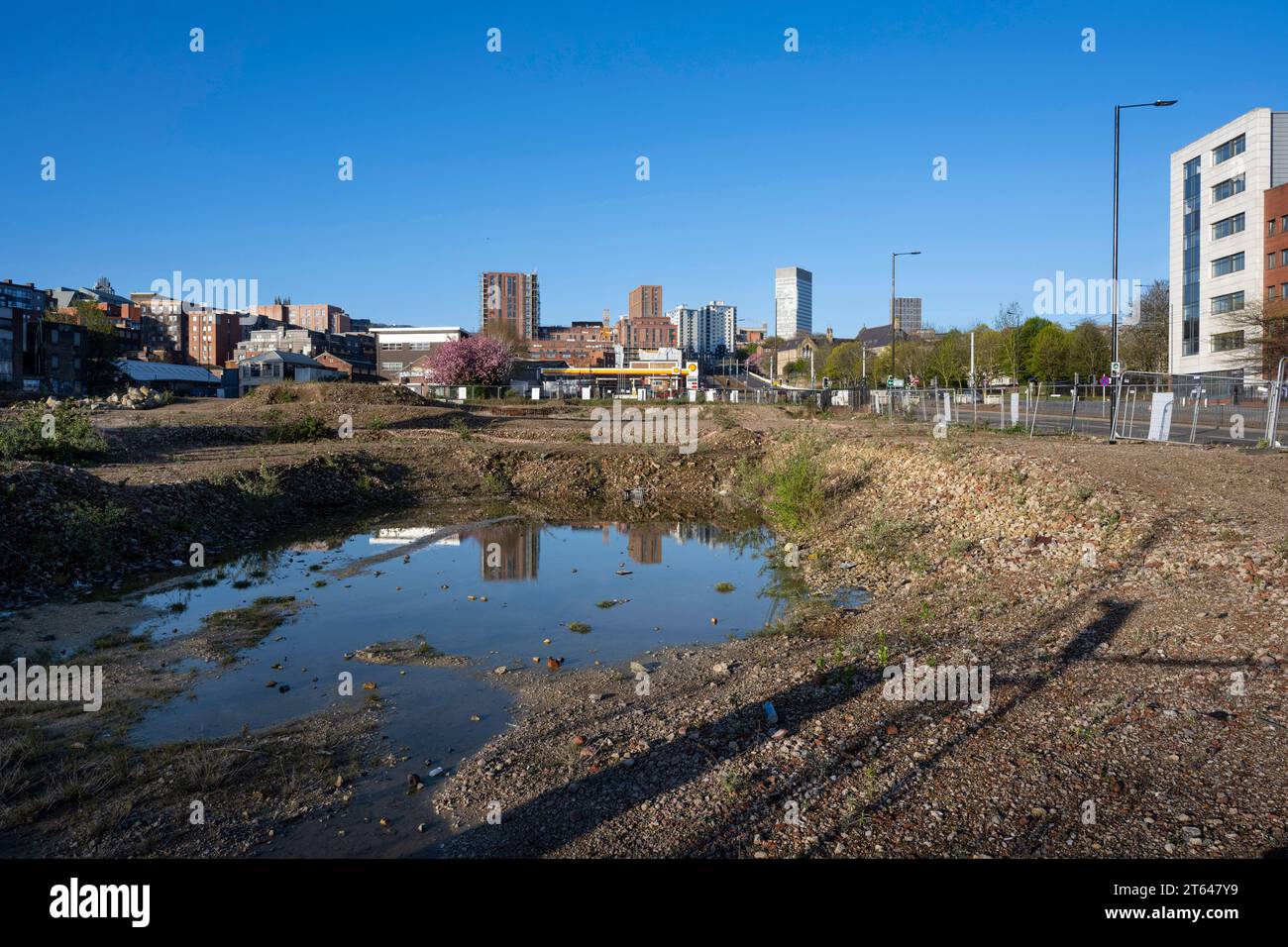 Terre abbandonate vicino Netherthorpe Rd, Sheffield Foto Stock