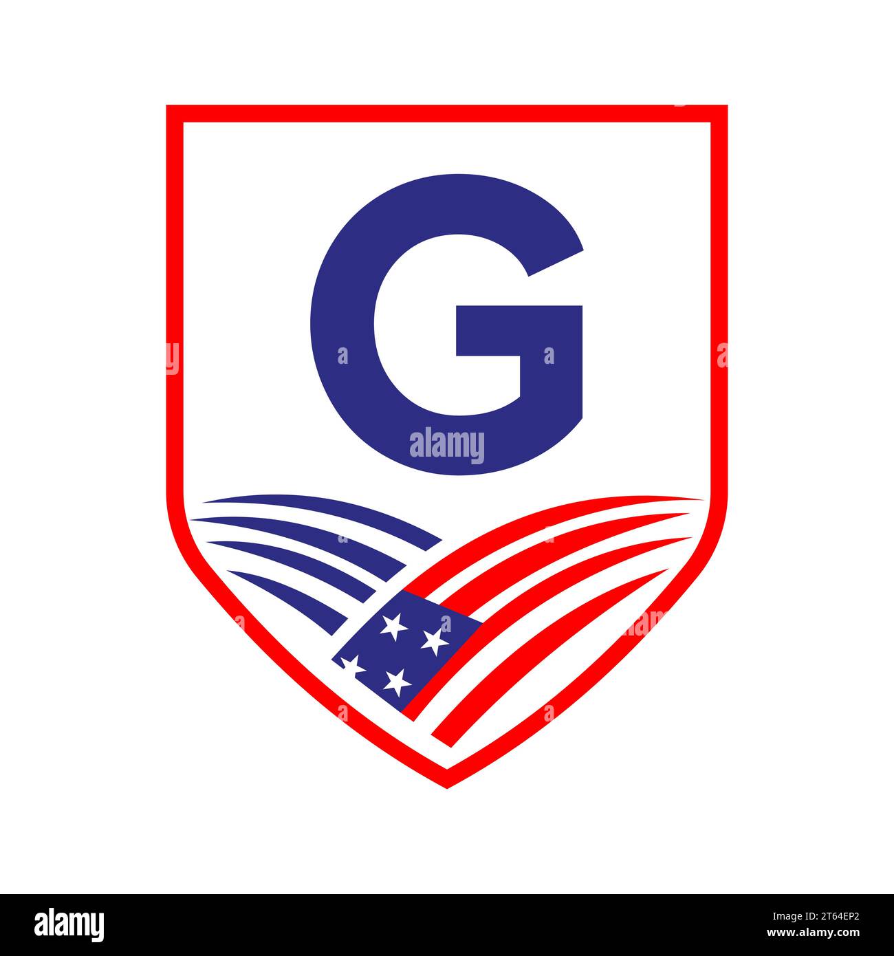 Modello logo Letter G American Agriculture. Logotipo USA Agriculture su Alphabet G Concept Illustrazione Vettoriale