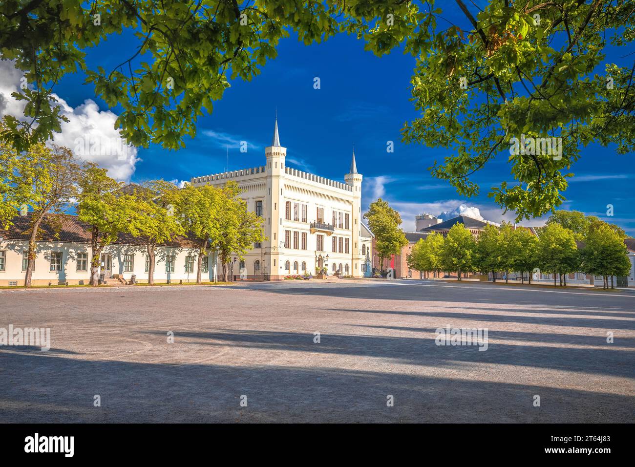 Architettura storica di Oslo, vista sulla piazza, Regno di Norvegia Foto Stock