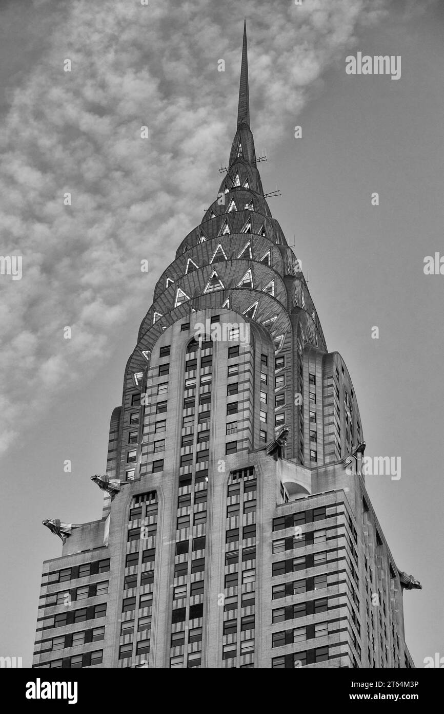 Il Chrysler Building in stile Art Deco, il più alto edificio in mattoni con struttura in acciaio, situato in Lexington Avenue, New York City. Foto Stock