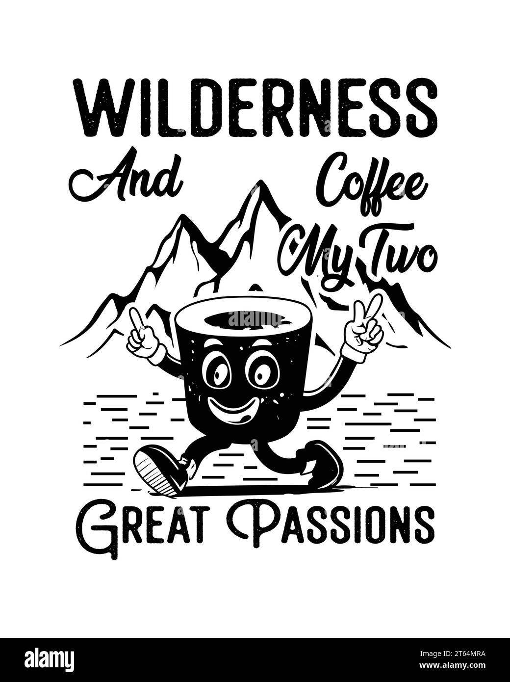 T-shirt Coffee Design, tee da caffè Illustrazione Vettoriale