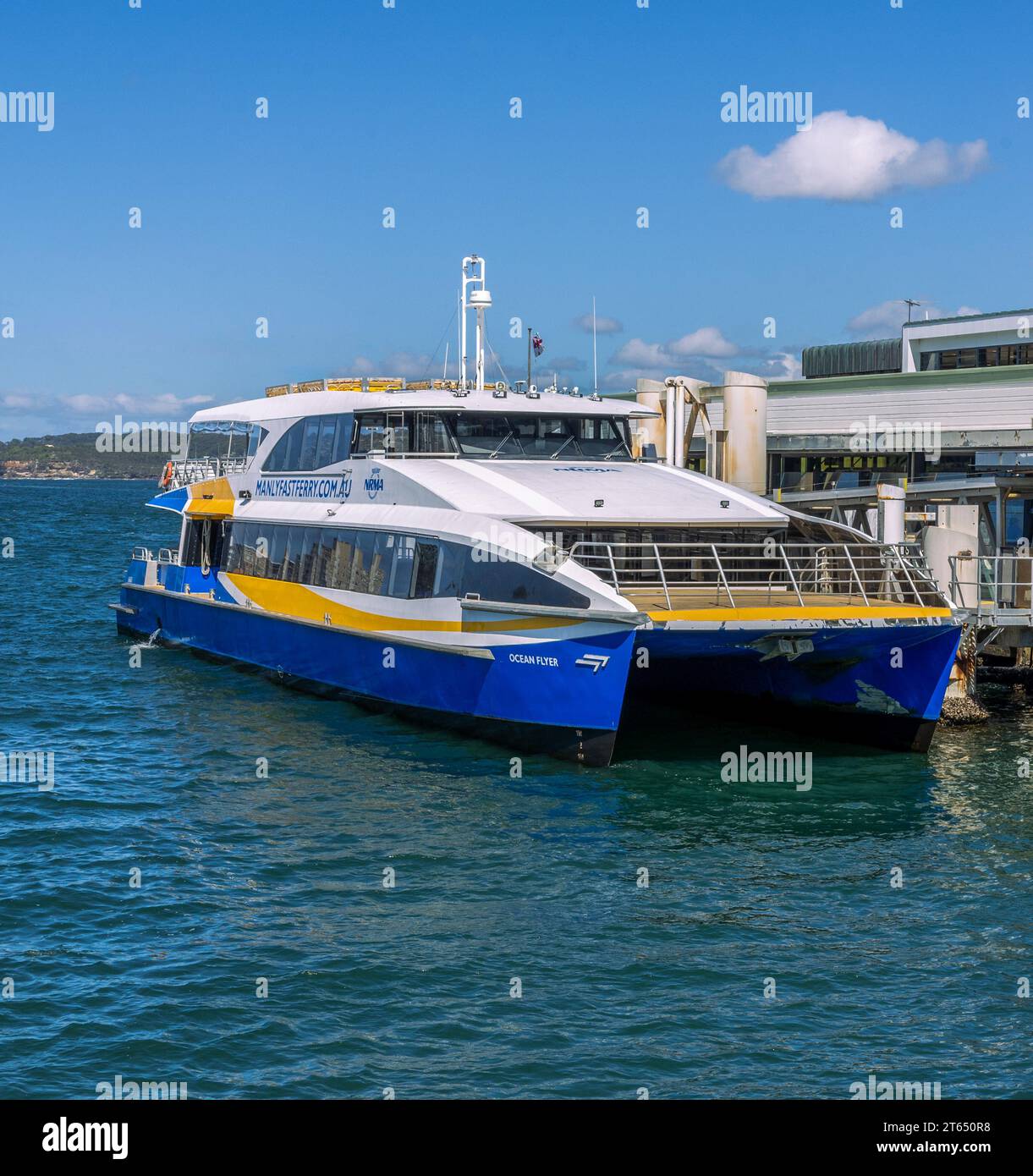 Il Manly Ferry parte da Circular Quay giornalmente trasportando i clienti su pendolari giornalieri o turismo, Sydney, NSW, Australia Foto Stock