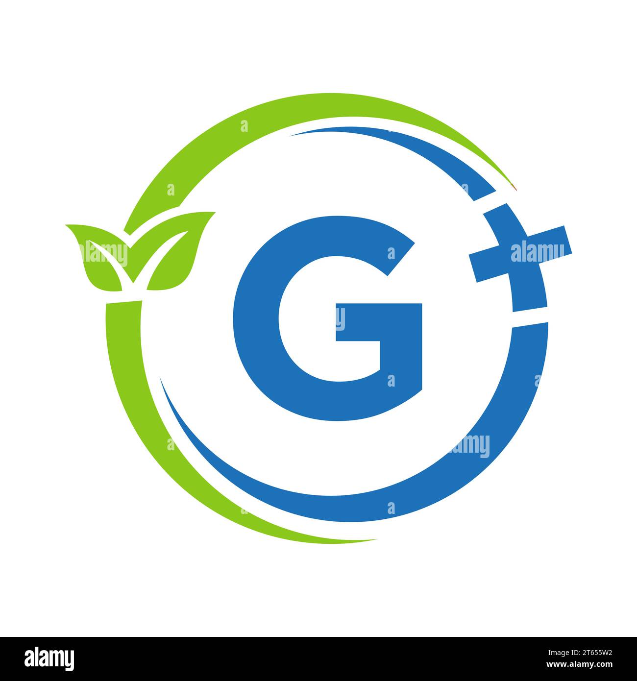 Logo Letter G Healthcare. Logo medico sul segno G dell'alfabeto. Medical Pharmacy Plus Symbol Design Illustrazione Vettoriale