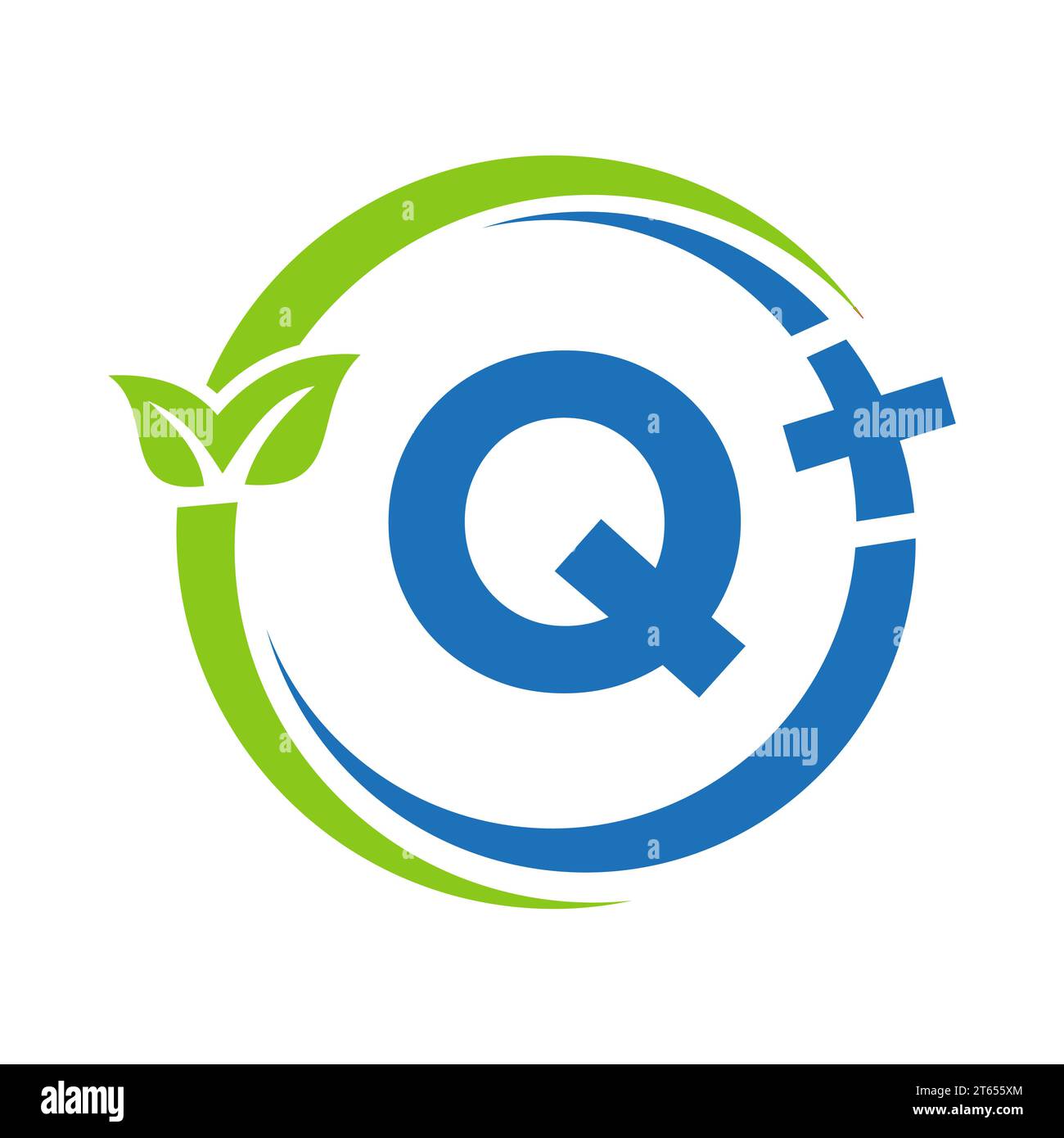 Logo Letter Q Healthcare. Logo medico sul segno Q dell'alfabeto. Medical Pharmacy Plus Symbol Design Illustrazione Vettoriale