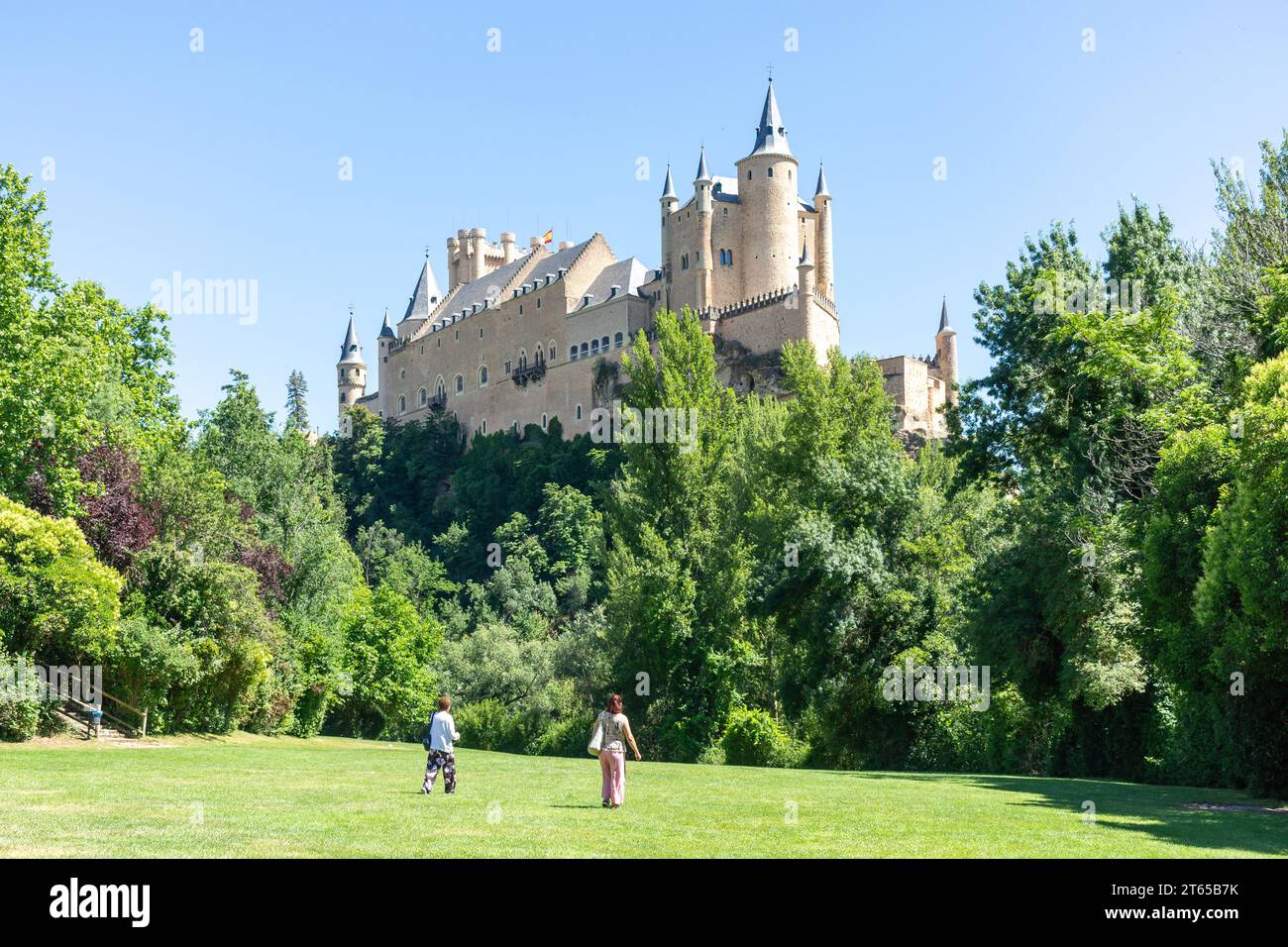 Alcázar del XII secolo di Segovia, Segovia, Castiglia e León, Regno di Spagna Foto Stock