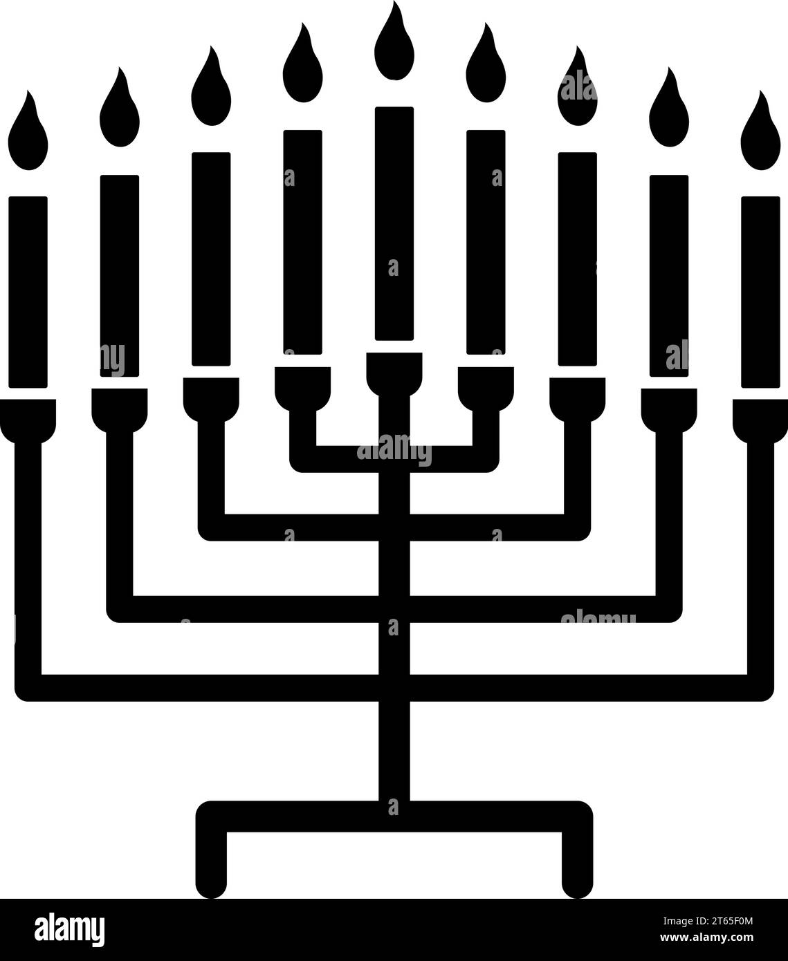 Simbolo dell'icona di Menorah. Candelabro Hanukkah con candele. Illustrazione vettoriale Illustrazione Vettoriale