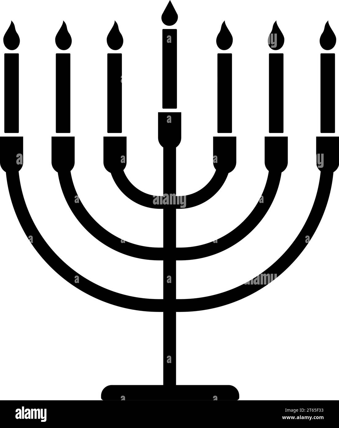 Simbolo dell'icona di Menorah. Candelabro Hanukkah con candele. Illustrazione vettoriale Illustrazione Vettoriale