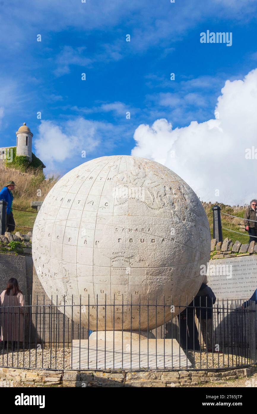 The Great Globe al Durlston Country Park, Isola di Purbeck, Swanage, Dorset, Inghilterra Foto Stock