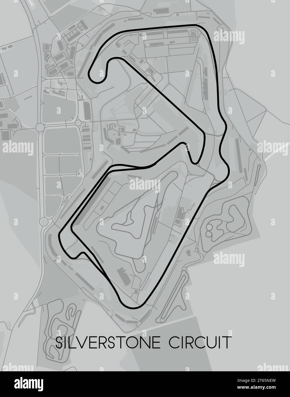 Circuito automobilistico di Silverstone Regno Unito Illustrazione Vettoriale