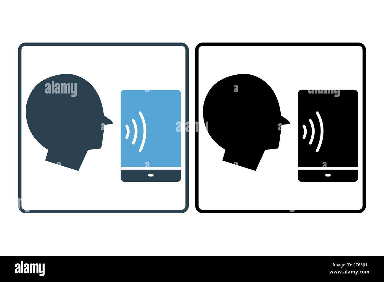 icona di riconoscimento vocale. icona relativa al dispositivo, all'intelligenza artificiale. stile icona a tinta unita. semplice progettazione vettoriale modificabile Illustrazione Vettoriale