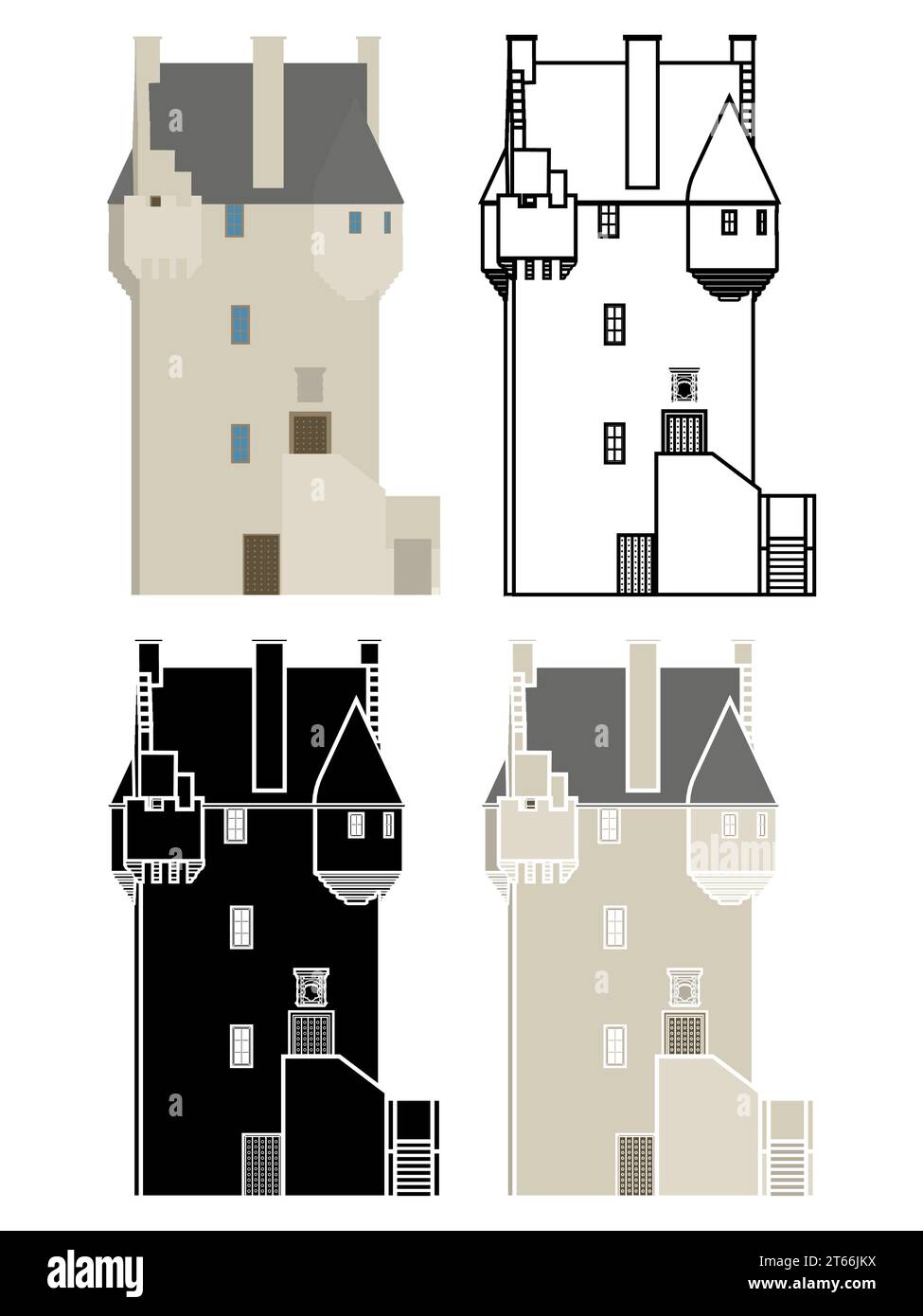 Coxton Tower a Lhanbryde, Scozia Illustrazione Vettoriale