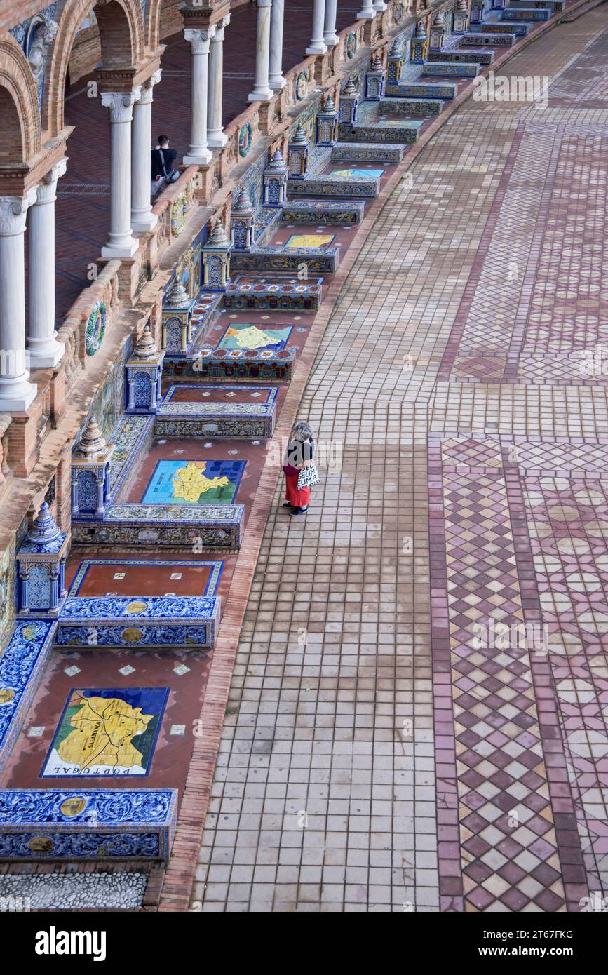 plaza de espana a siviglia, andalusia, spagna Foto Stock