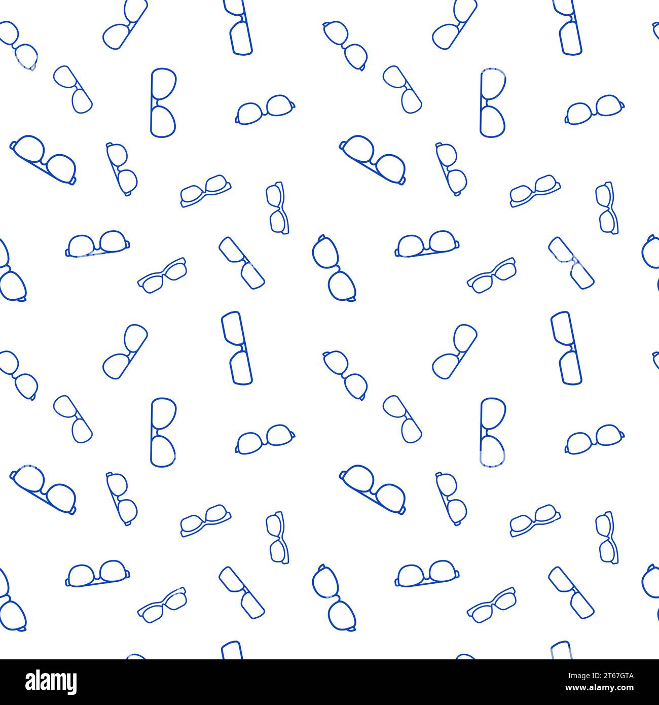 Occhiali con linea blu vettoriale motivo vettoriale o sfondo senza cuciture Illustrazione Vettoriale