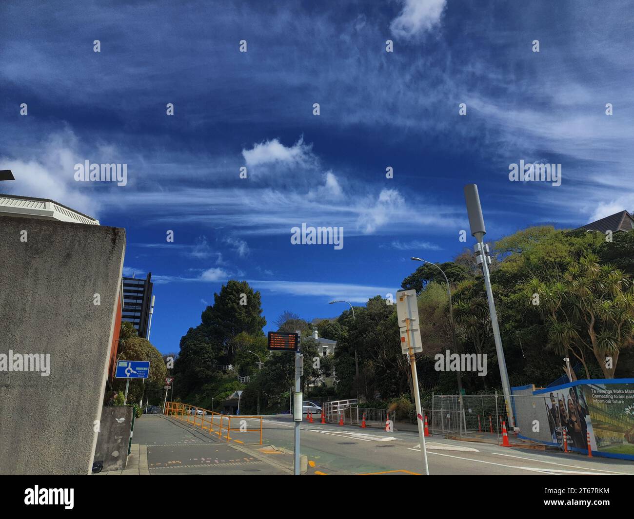 Cielo sopra la Victoria University di Wellington Foto Stock