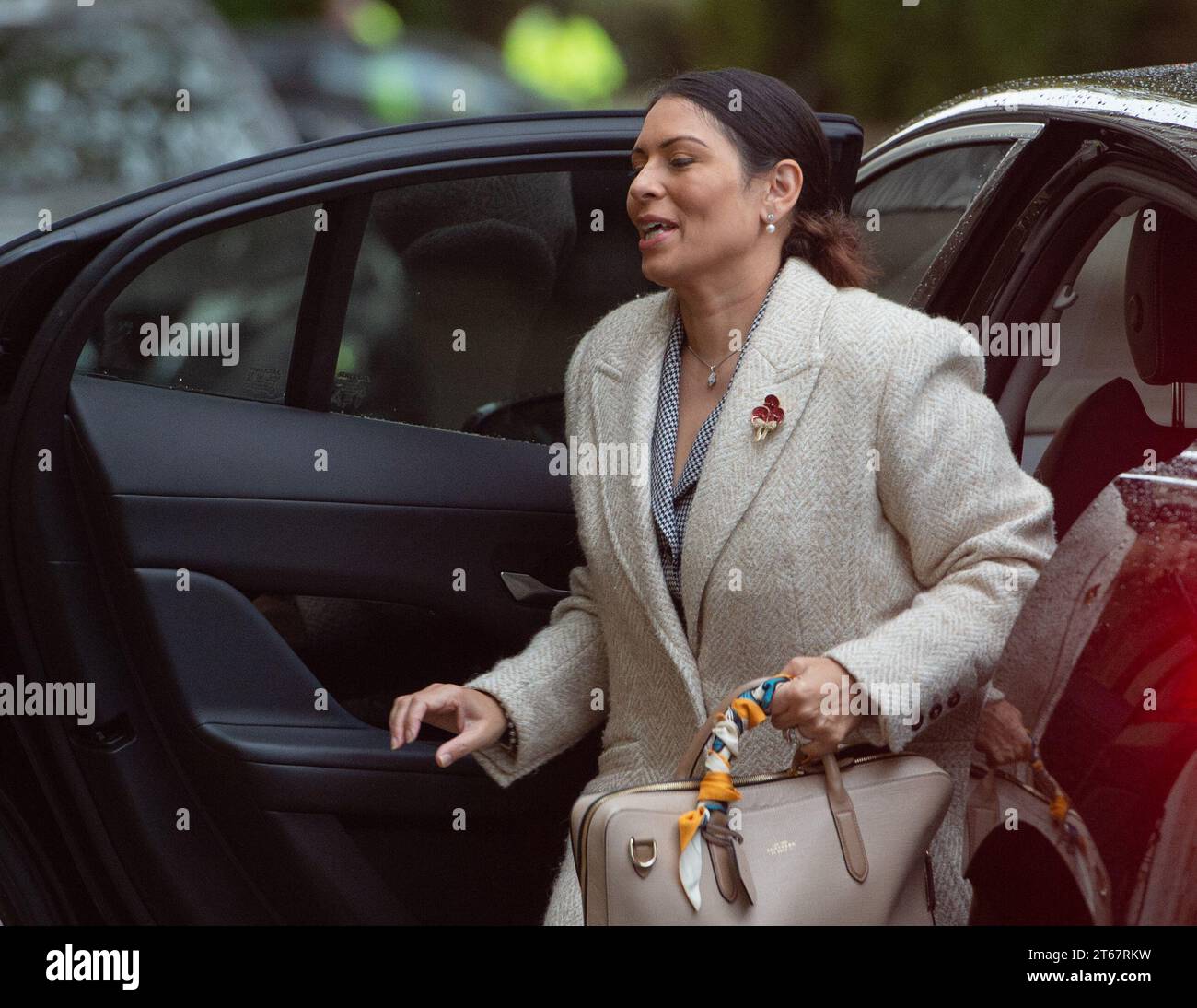 Londra, Inghilterra, Regno Unito. 9 novembre 2023. L'ex Segretario di Stato per il Dipartimento degli interni PRITI PATEL deve testimoniare all'inchiesta ufficiale Covid-19 a Londra. (Immagine di credito: © Thomas Krych/ZUMA Press Wire) SOLO USO EDITORIALE! Non per USO commerciale! Foto Stock