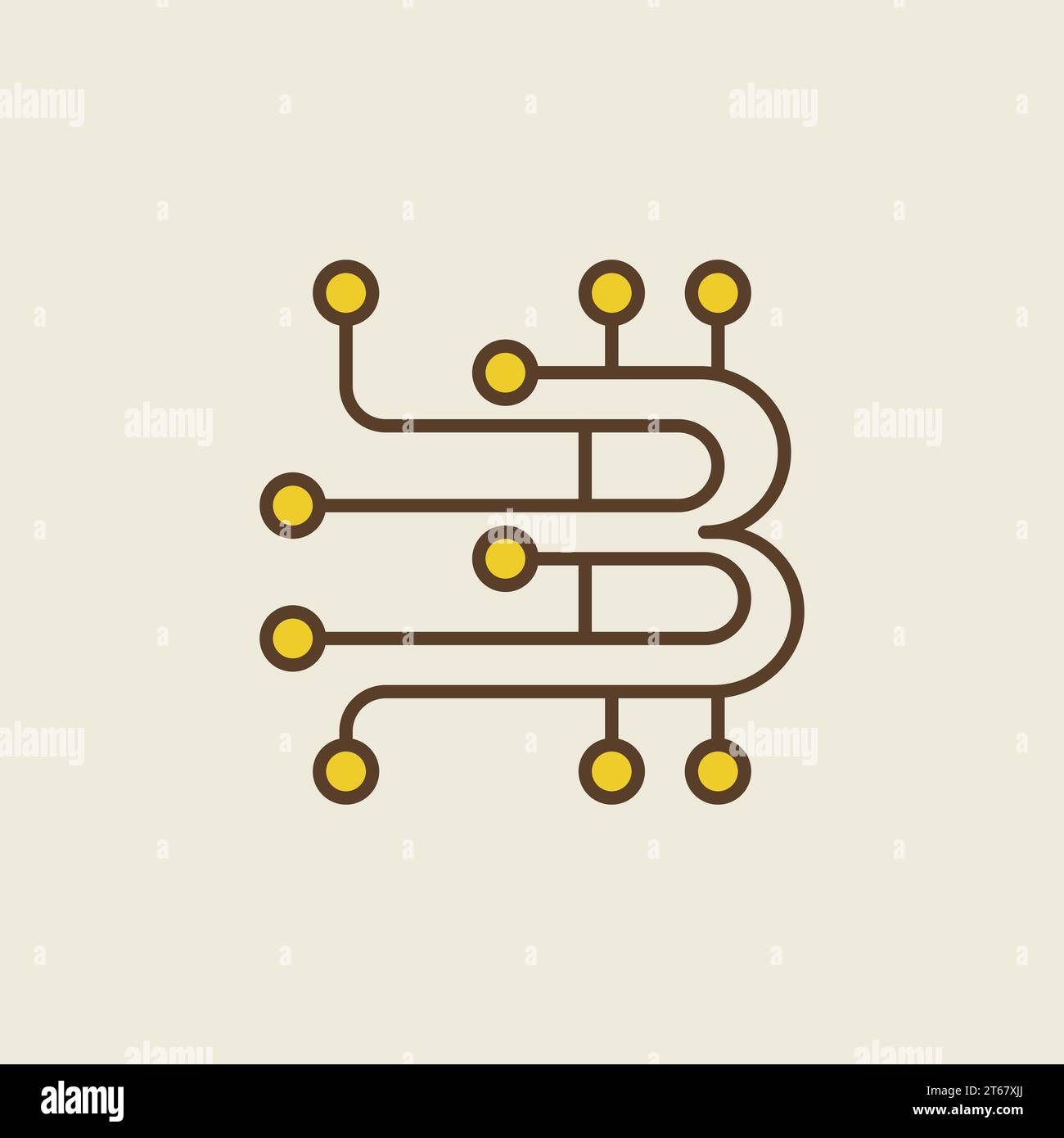 Icona o elemento logo moderno creativo vettoriale della tecnologia Blockchain Illustrazione Vettoriale