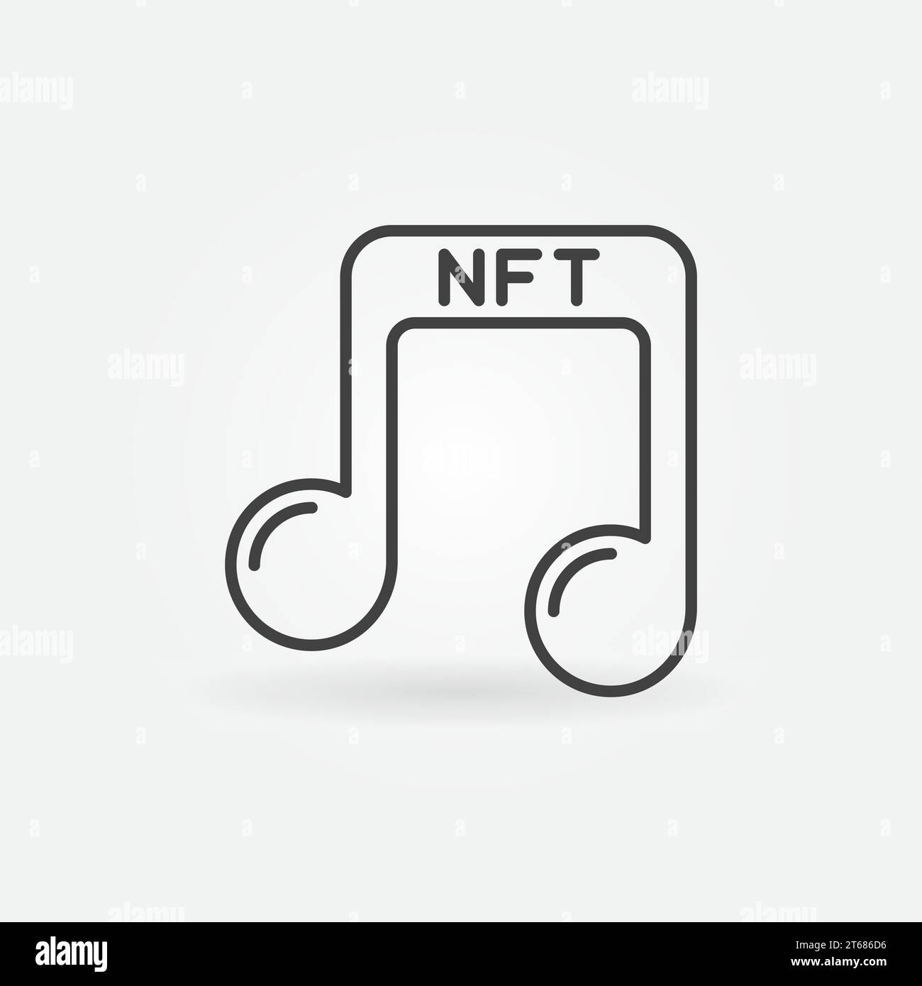 Musica NFT - icona del concetto di vettore token non fungibile o stile di accesso Illustrazione Vettoriale