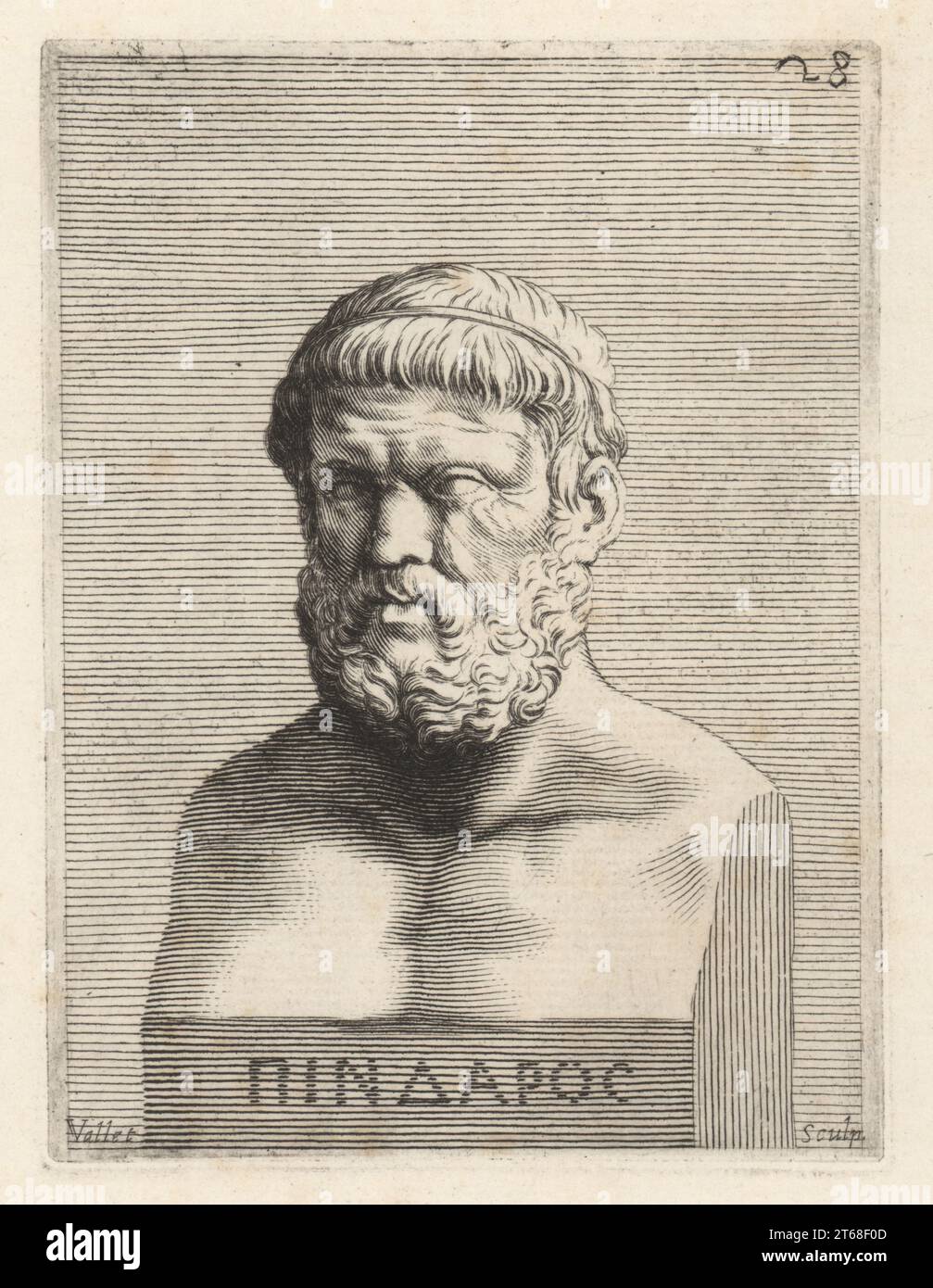 Pindaro, 518-438 a.C. circa, antico poeta lirico greco di Tebe. Uno dei ...
