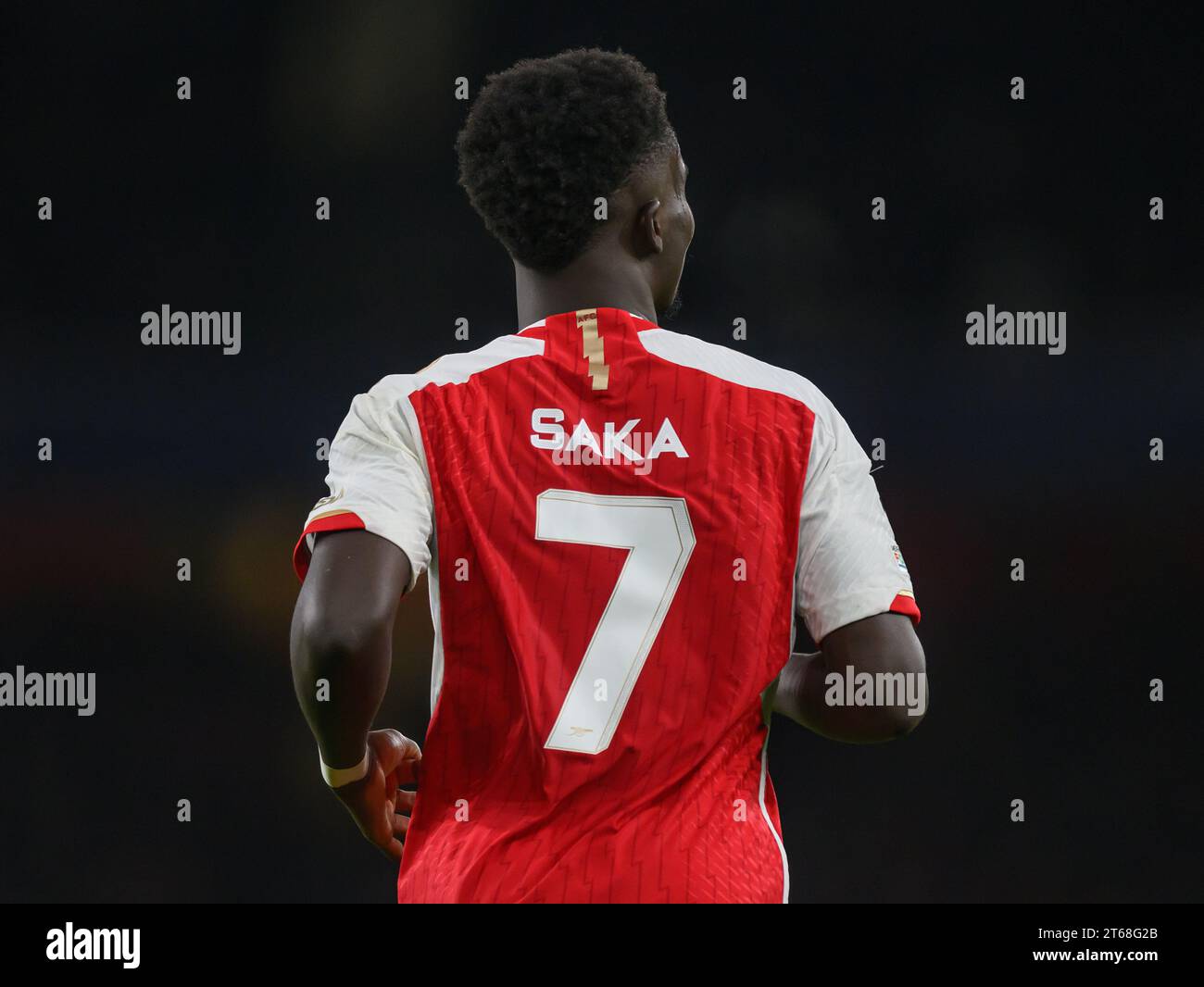 Londra, Regno Unito. 8 nov 2023 - Arsenale / Siviglia - Champions League - Emirates Stadium. Bukayo Saka durante la partita di Champions League contro il Siviglia. Credito immagine: Mark Pain / Alamy Live News Foto Stock