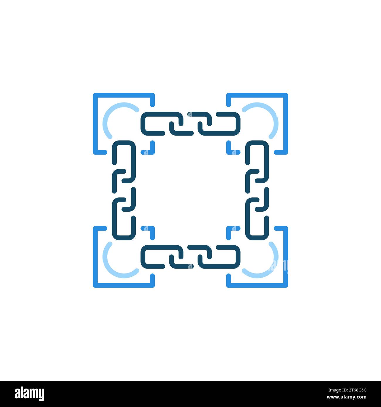 Icona blu del concetto Block-Chain - segno creativo della tecnologia Block Chain Vector Illustrazione Vettoriale