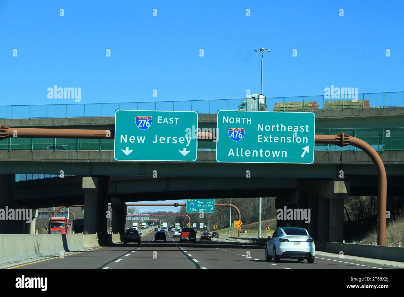 Indicazioni stradali in Pennsylvania, Stati Uniti Foto Stock