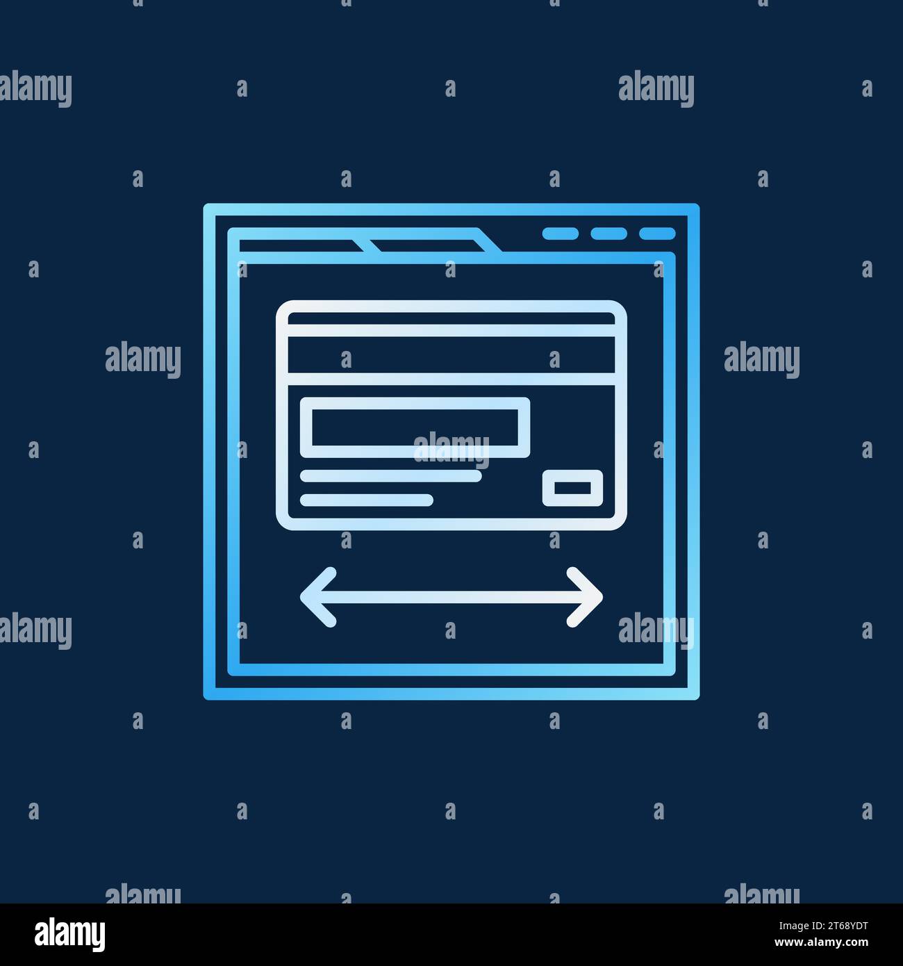 Pagina Web con icona colorata della carta di credito o firma su sfondo scuro Illustrazione Vettoriale