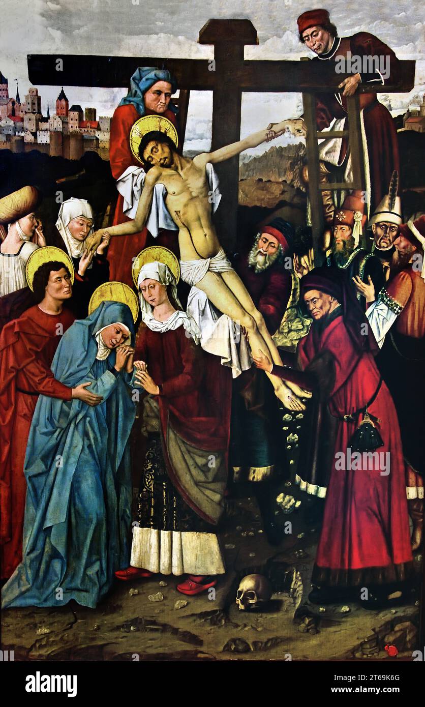 Discesa dalla Croce, 1455-1460. Di Colantonio (1440-1470). Museo delle Belle Arti dei pittori italiani, Napels, Italia, Foto Stock
