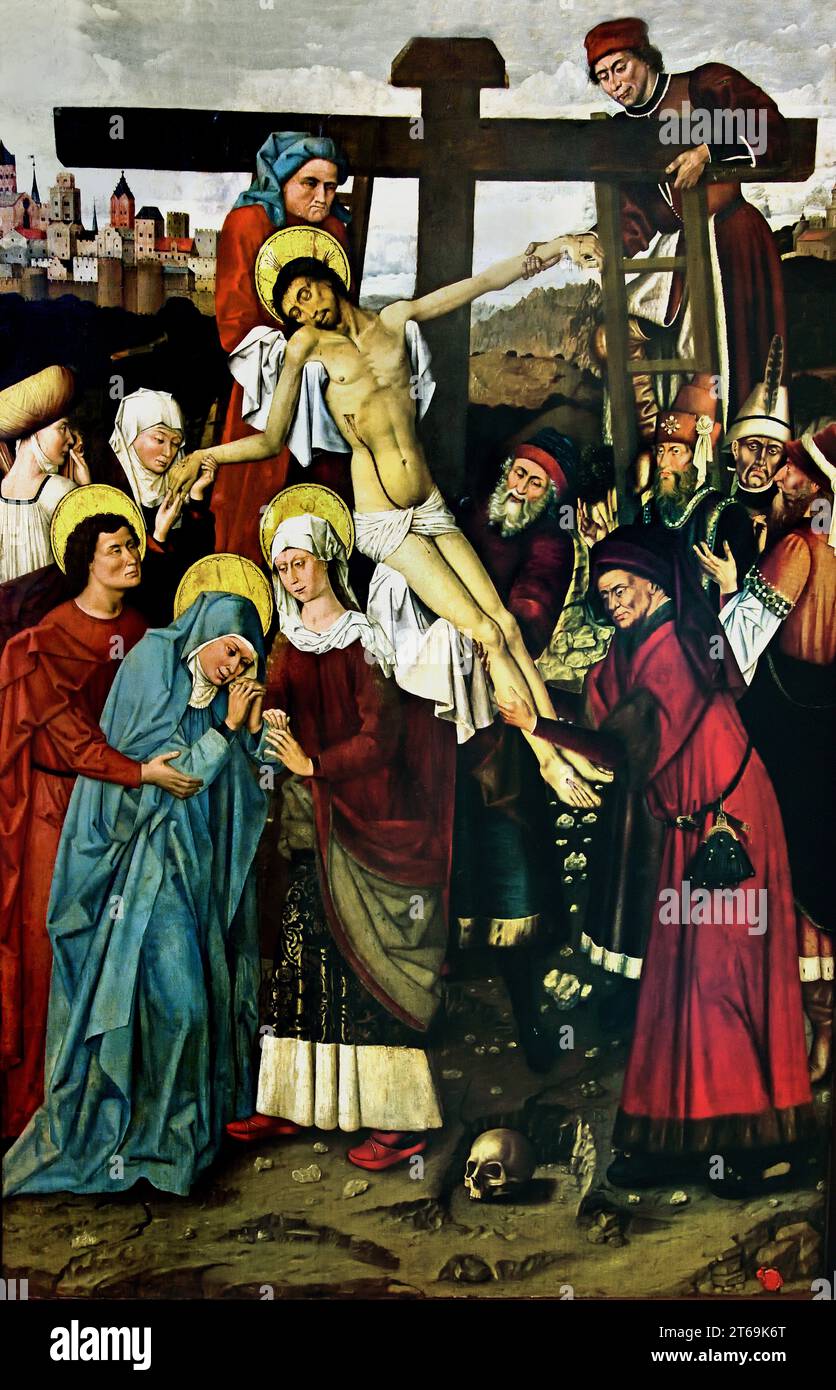 Discesa dalla Croce, 1455-1460. Di Colantonio (1440-1470). Museo delle Belle Arti dei pittori italiani, Napels, Italia, Foto Stock