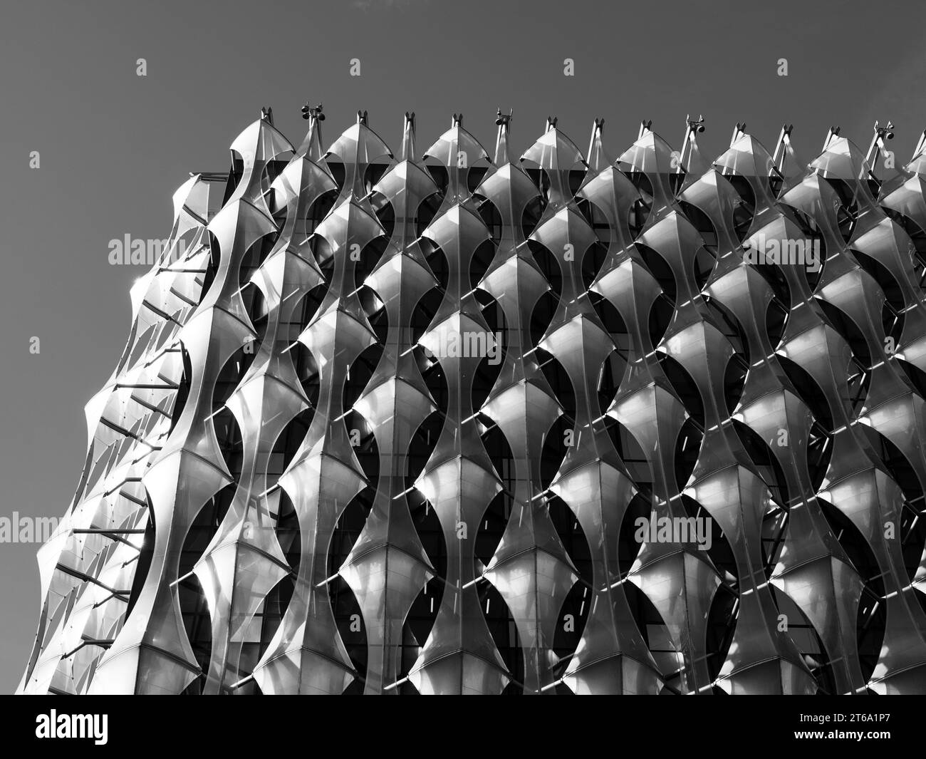 B&W, The Embassy of the United States of America, Nine Elms, London, England, UK, GB. Foto Stock