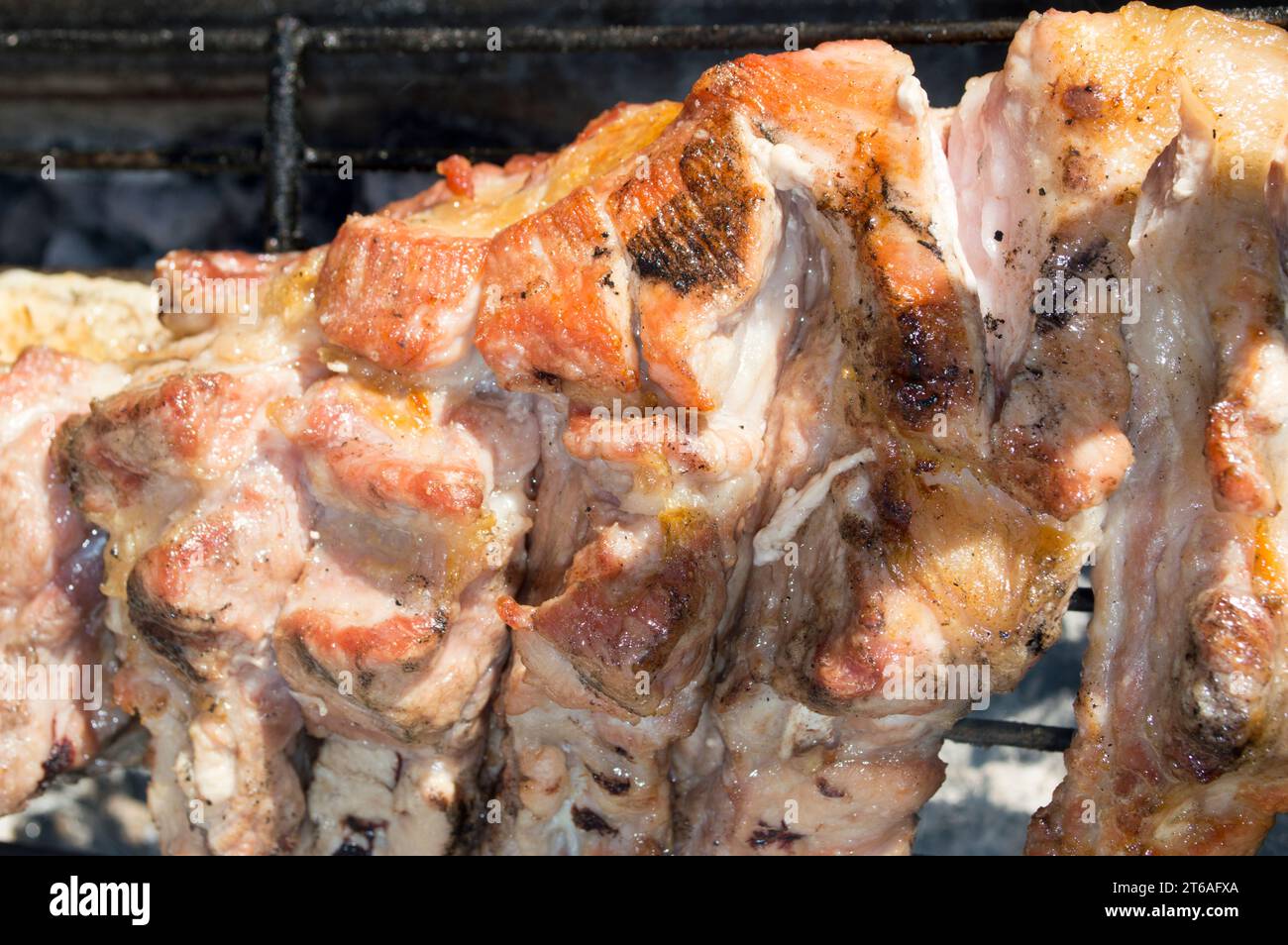 Costillar de cerdo a la barbacoa Foto Stock