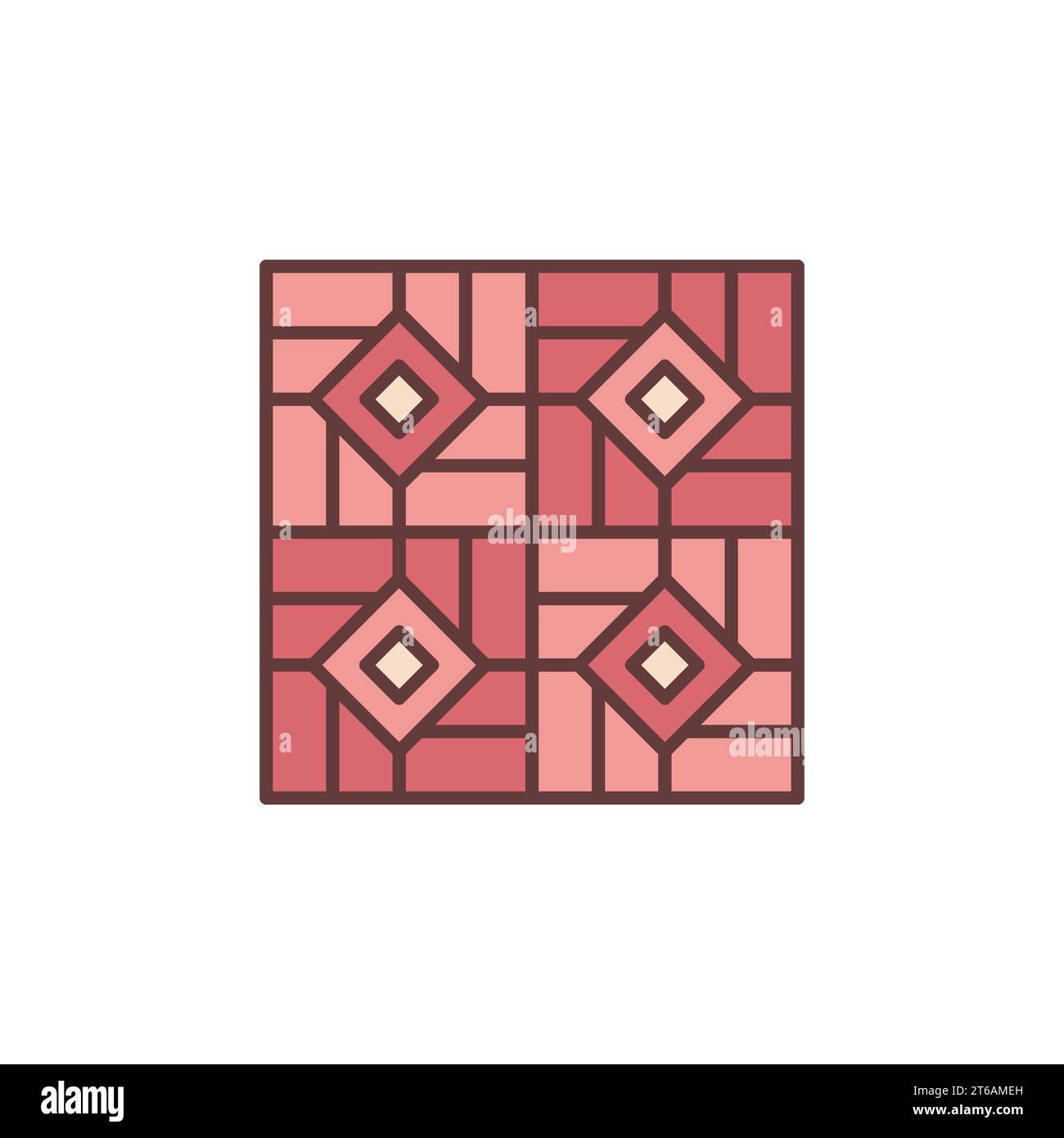 Piastrelle per pavimenti in ceramica concetto vettoriale icona moderna rossa o elemento di design Illustrazione Vettoriale