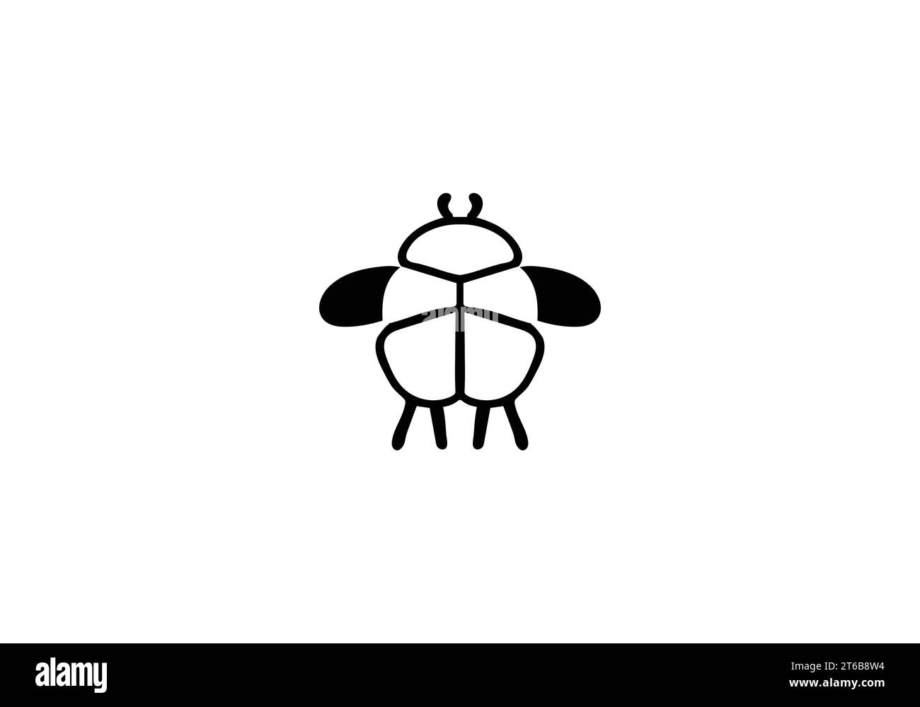 Biscuit Beetle, icona dallo stile minimalista, disegno illustrativo Illustrazione Vettoriale