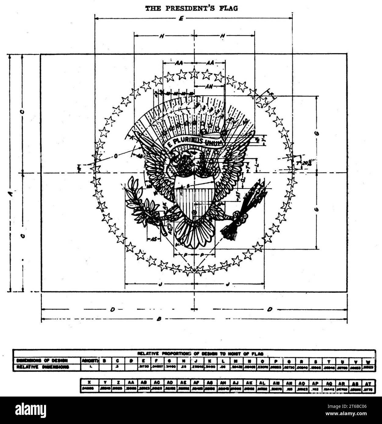 Specifica US Presidents Flag 1959 Foto Stock