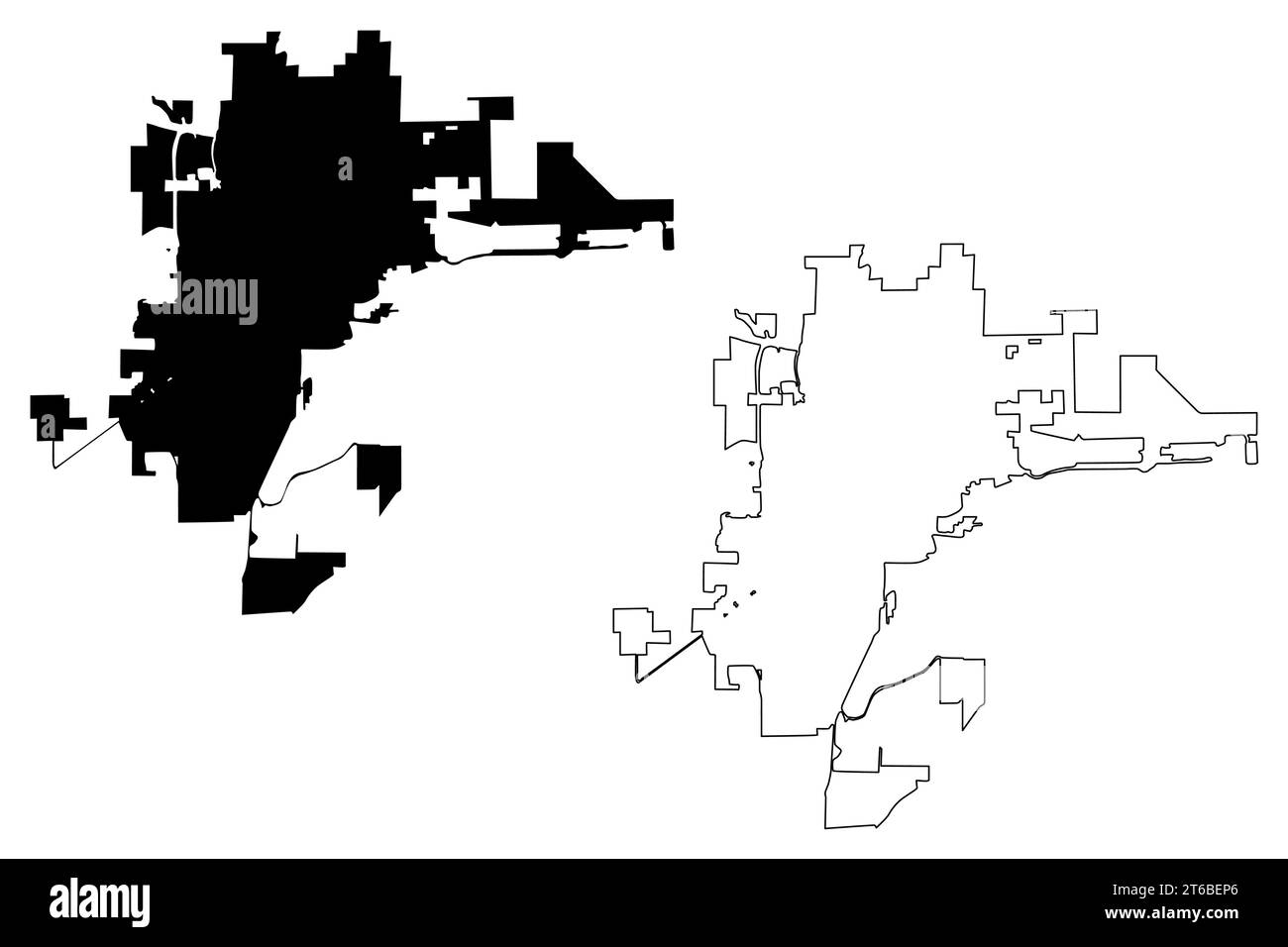 Pueblo City, Colorado (città degli Stati Uniti, Stati Uniti d'America, Stati uniti, città degli stati uniti) cartina illustrazione vettoriale, schizzo di scribble Mappa della città di Pueblo Illustrazione Vettoriale