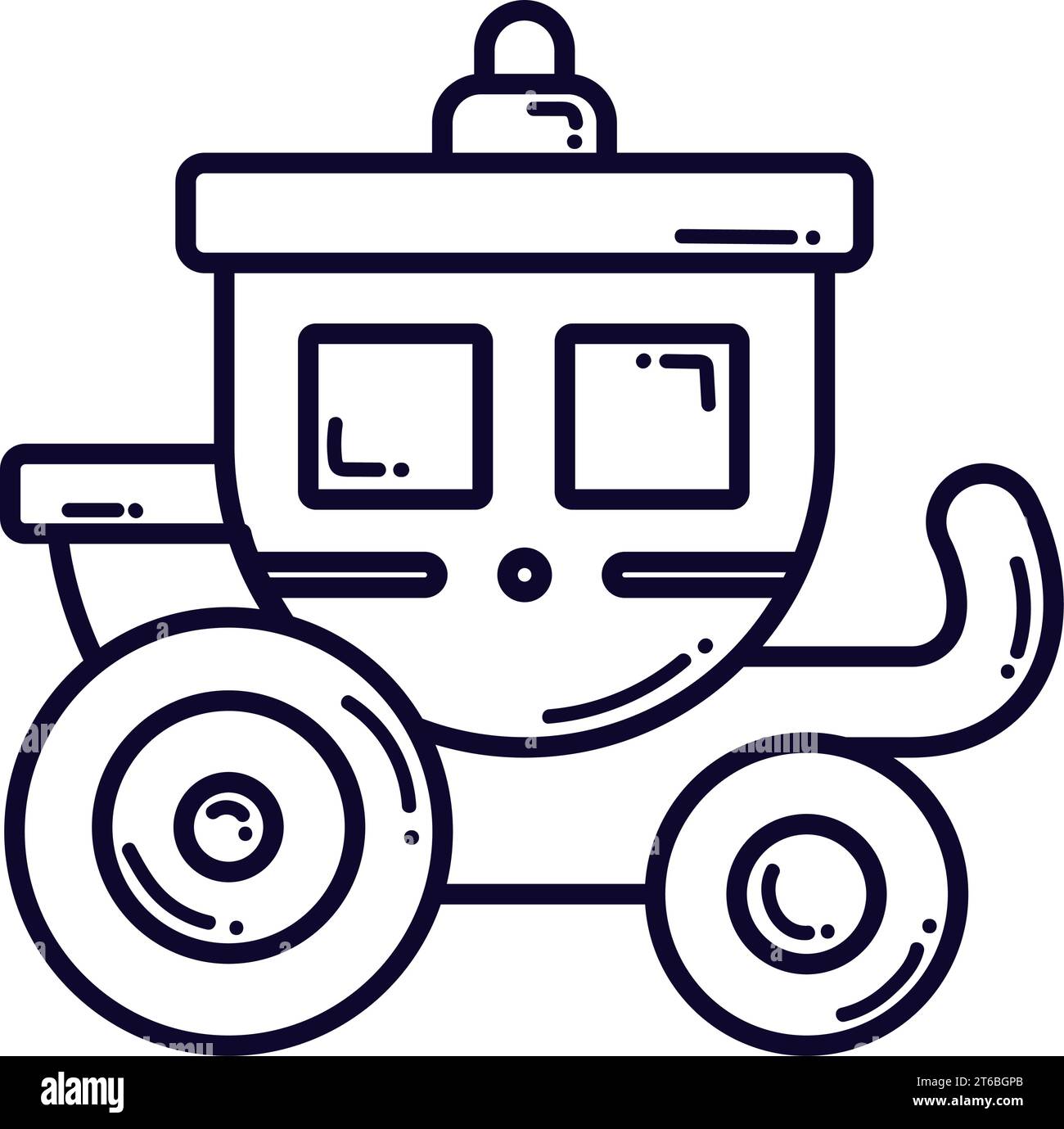 Icona isolata della carrozza reale medievale Vector Illustrazione Vettoriale