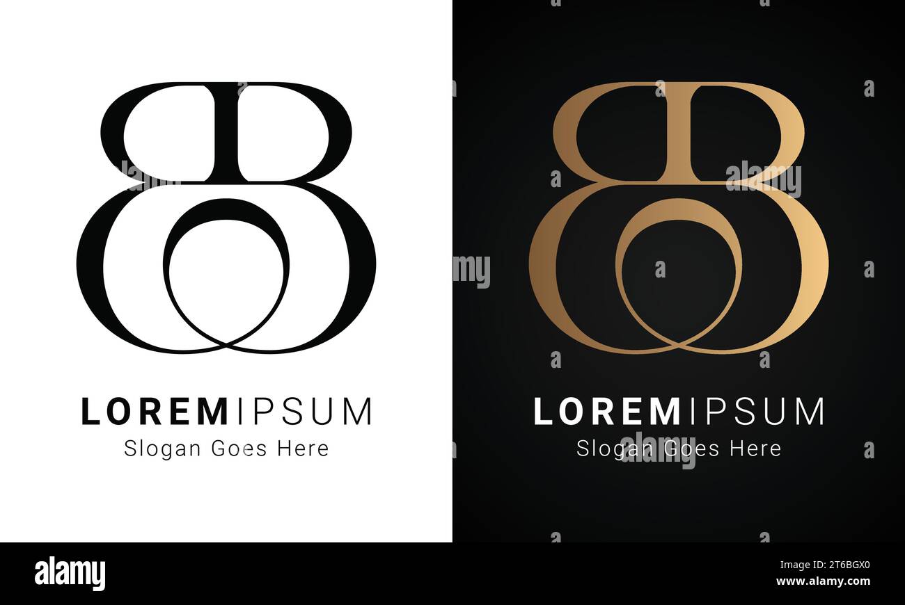 Design con logo monogramma BB iniziale Luxury Letter Text Letter Illustrazione Vettoriale